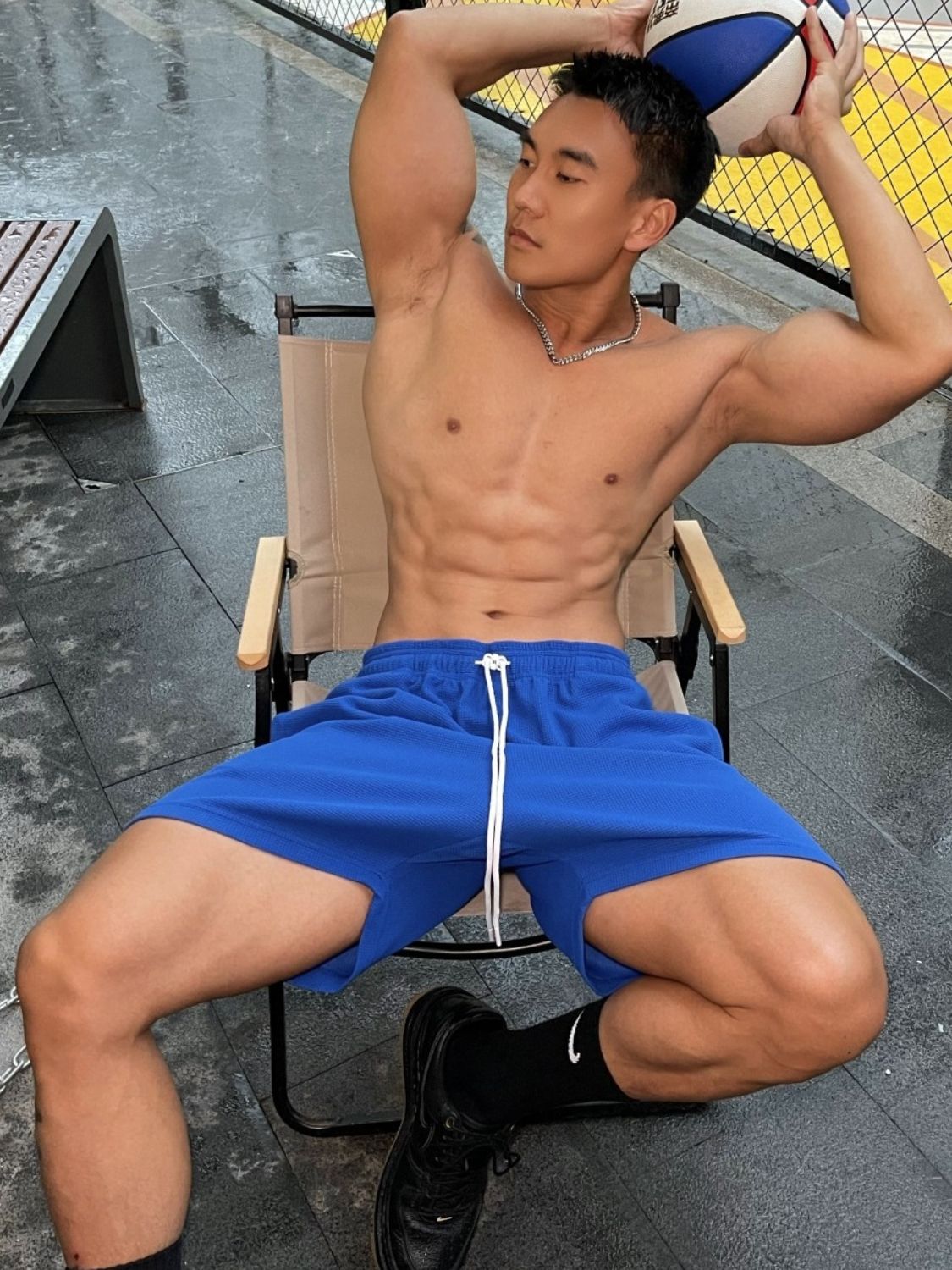 Men's Plus Size Drawstring Active Shorts