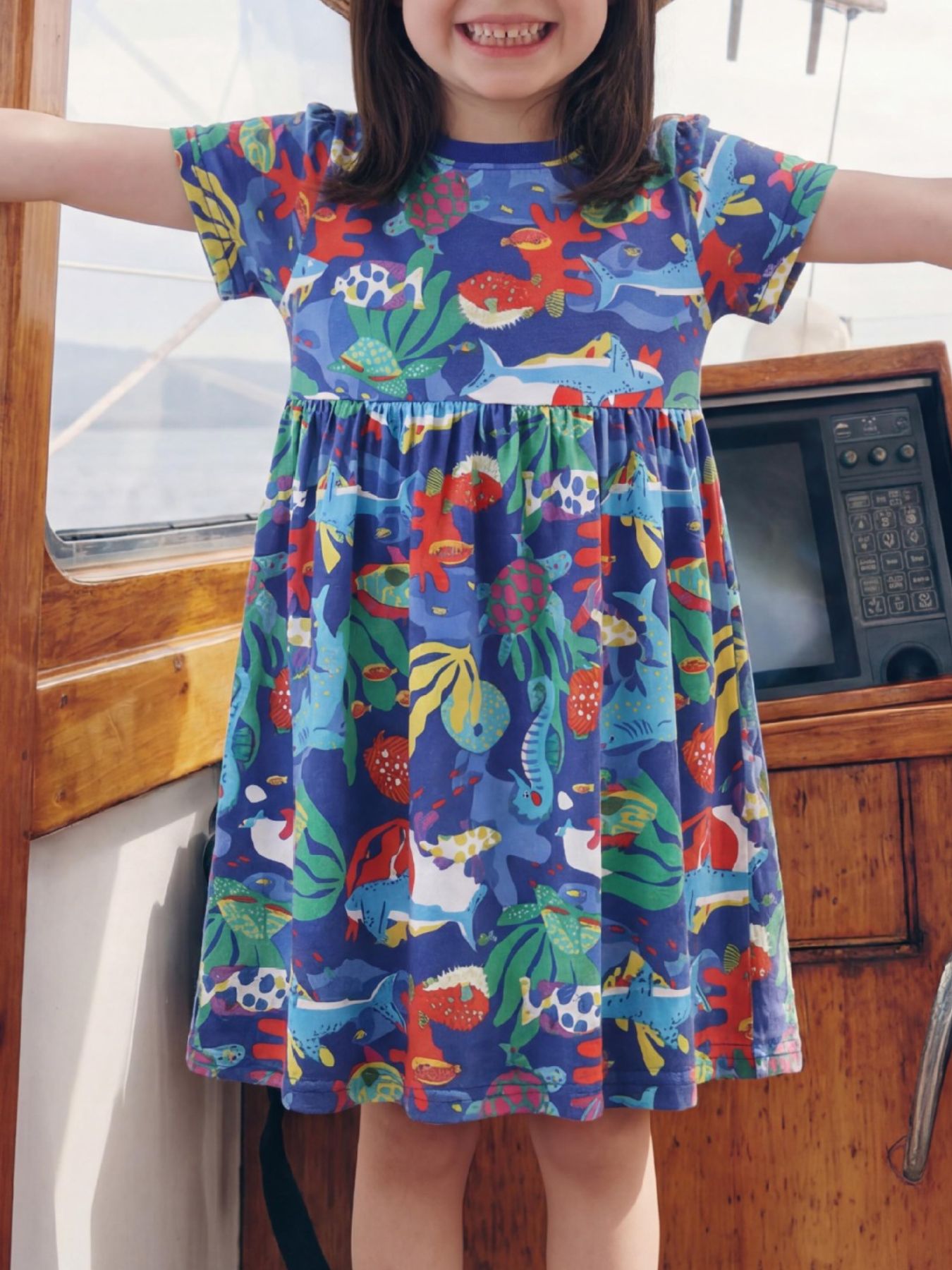Children's Marine Life Print A-Line Dress 1