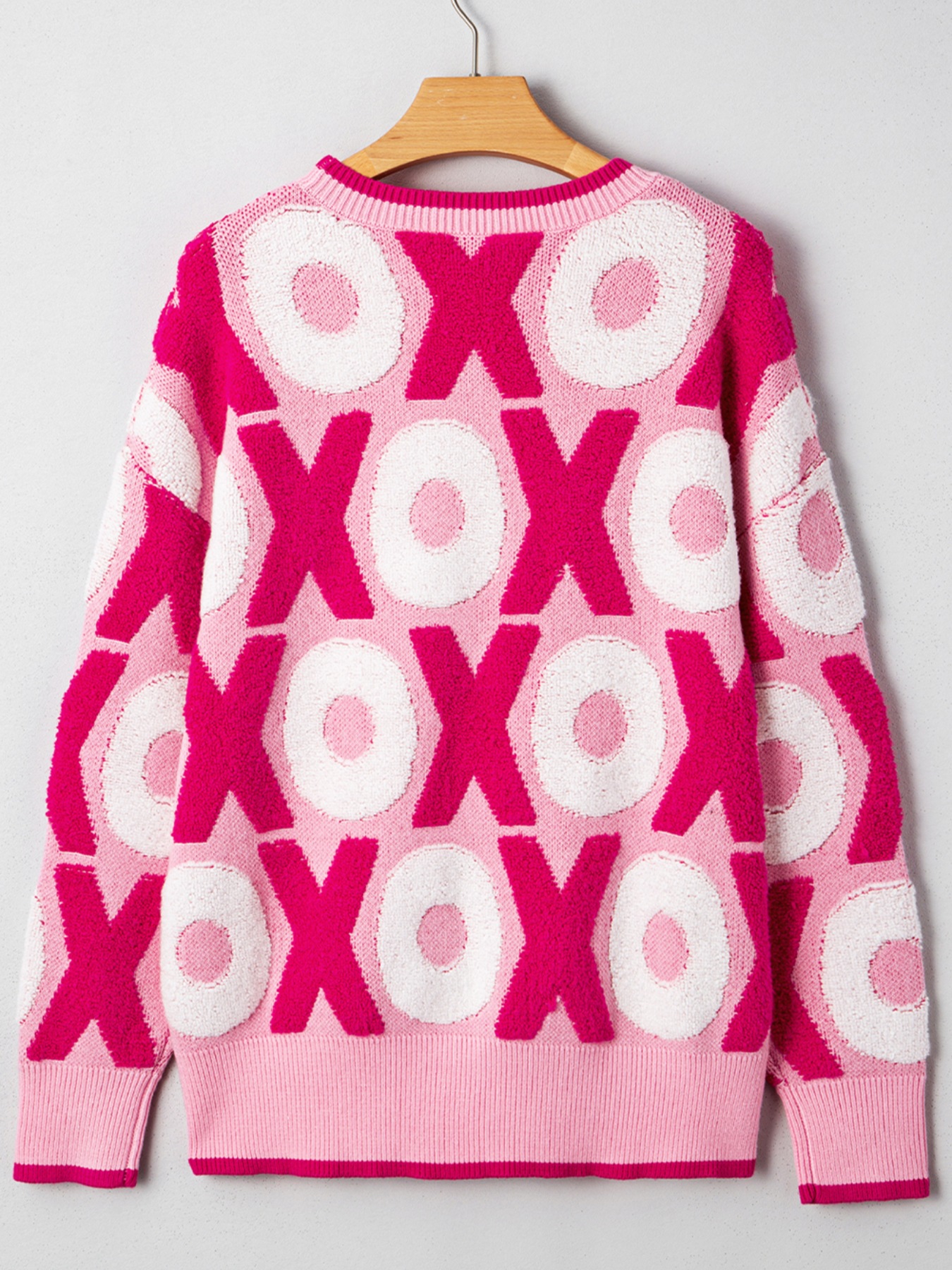 XOXO Pattern Round Neck Sweater