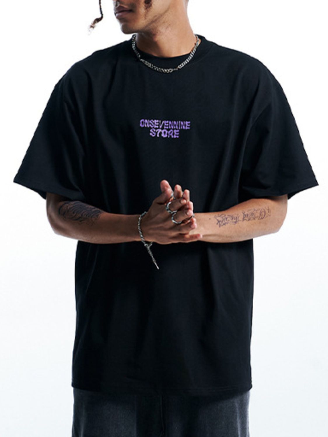 Men's Oversized Round Neck Graphic T-Shirt