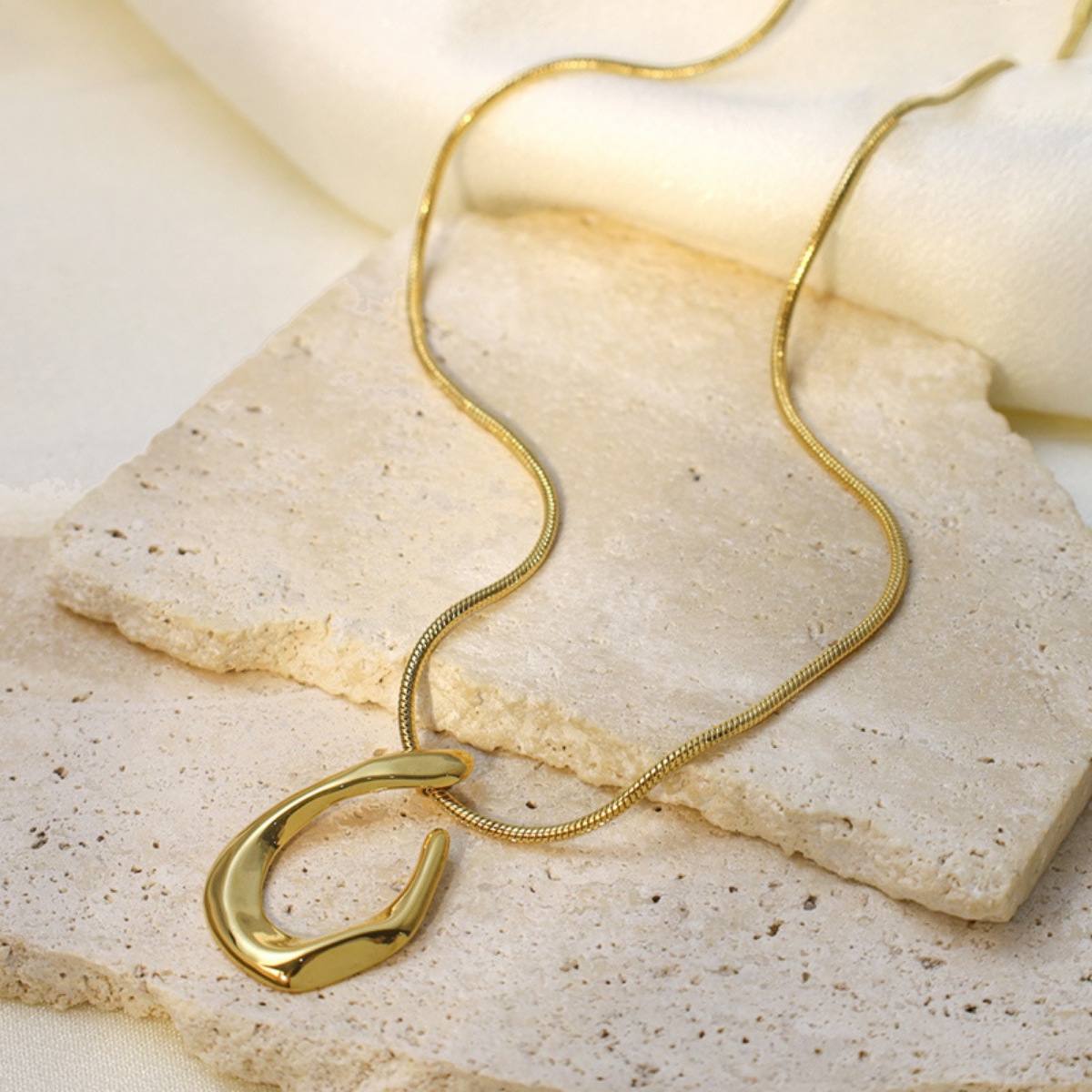 18K Gold-Plated Geometric Necklace