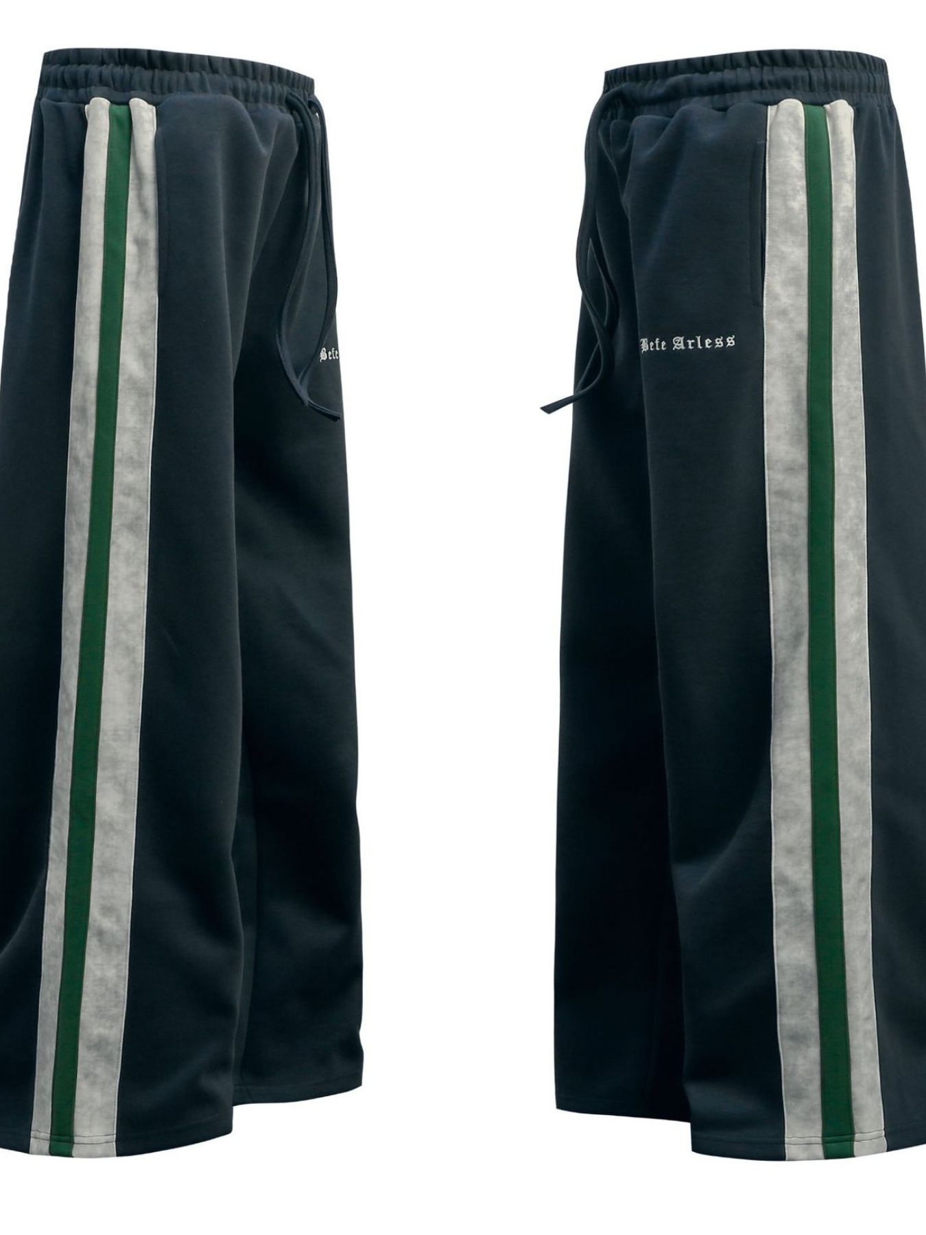 Men's Drawstring Striped Wide Leg Pants