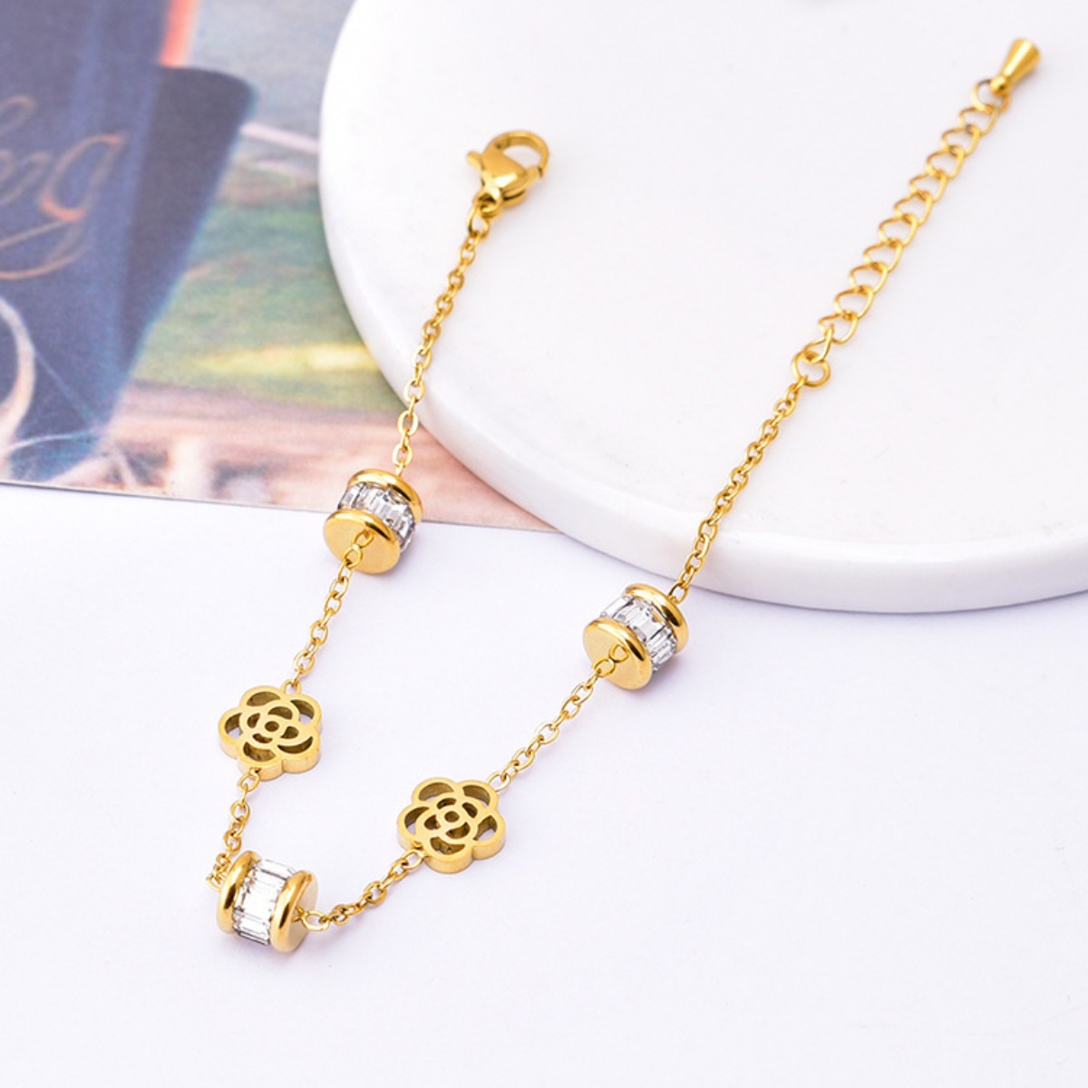 18K Gold-Plated Flower Bracelet