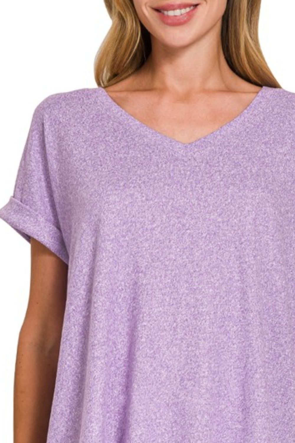 Soft Melange Hacci V-neck Tee