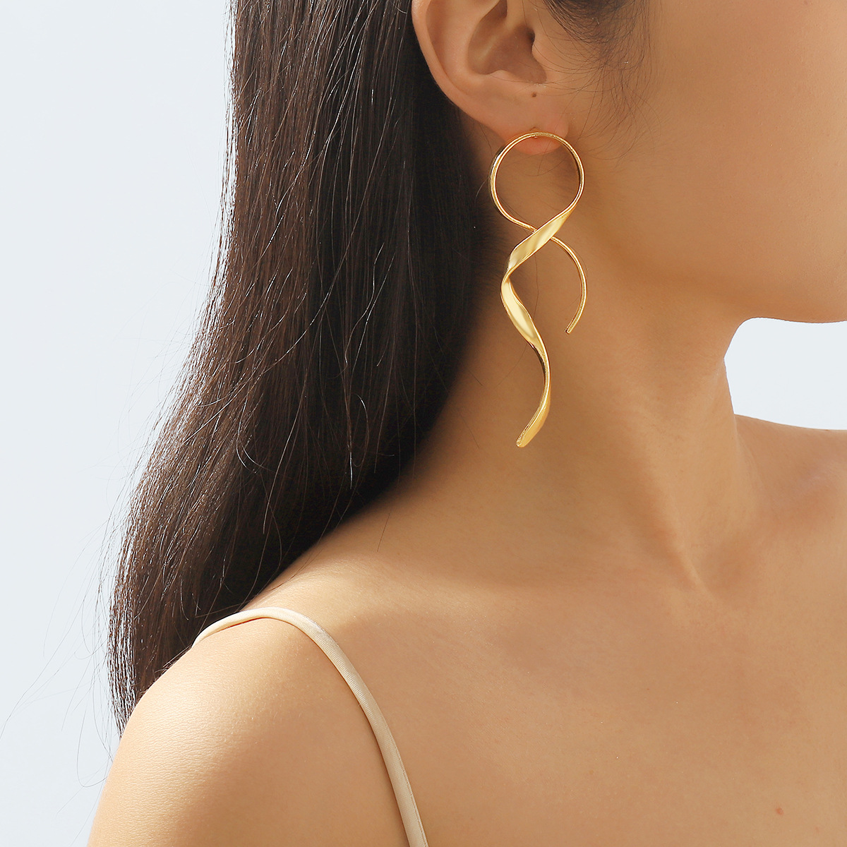 Alloy Spiral Drop Earrings