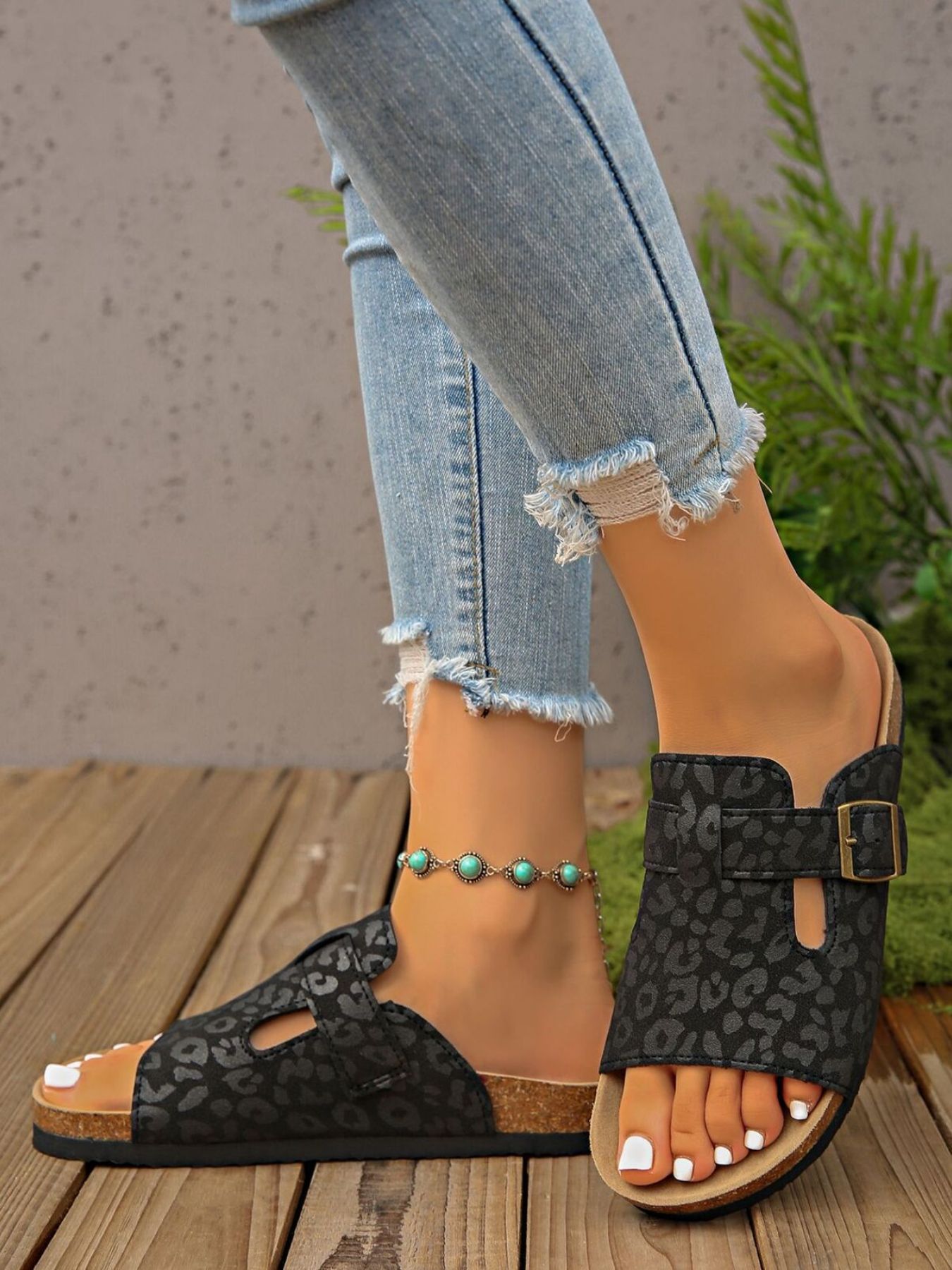 Leopard Open Toe Sandals