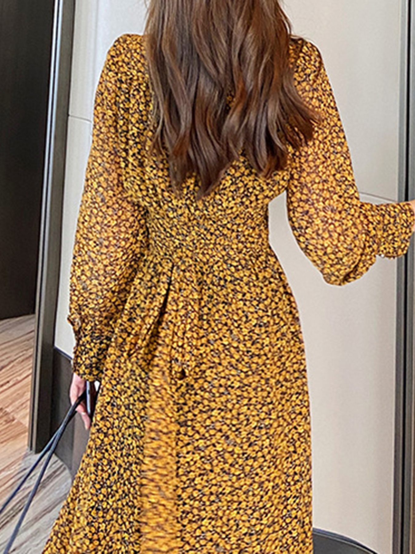 Floral Print Long Sleeve Dress
