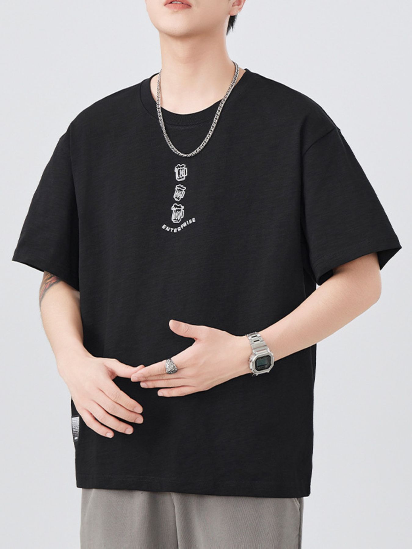 Men's Plus Size Round Neck Short Sleeve T-Shirt