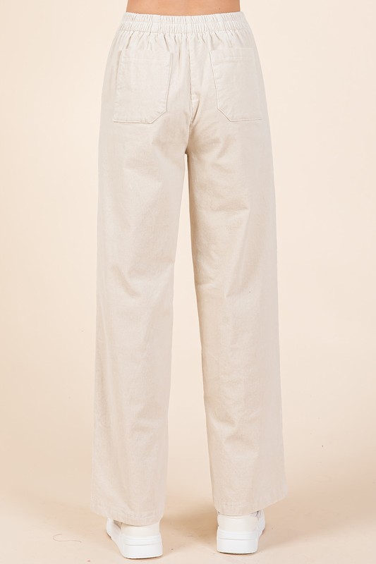 Corduroy Back Elastic Waist Pants