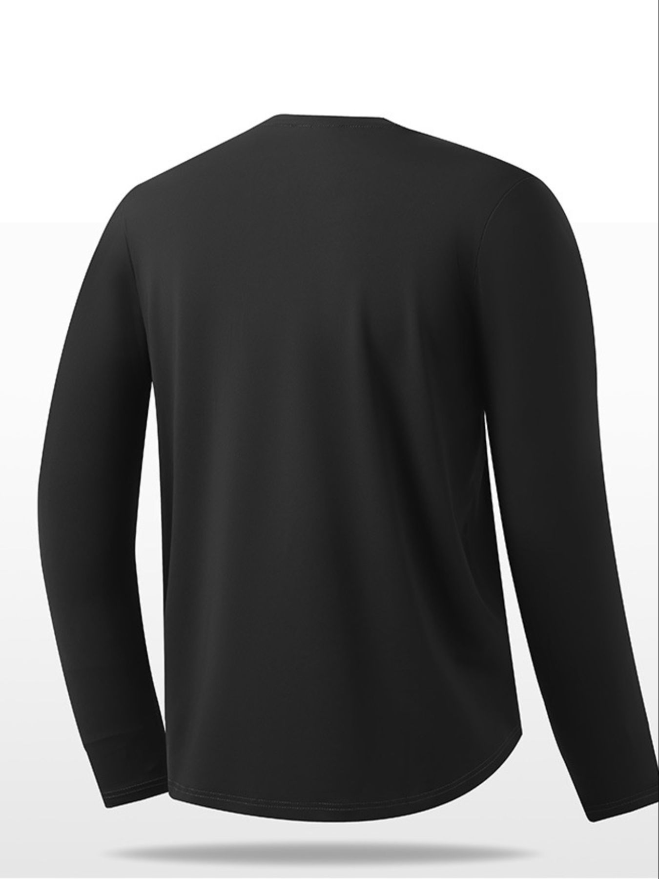 Men's Plus Size Solid Color Long Sleeve Casual T-Shirt