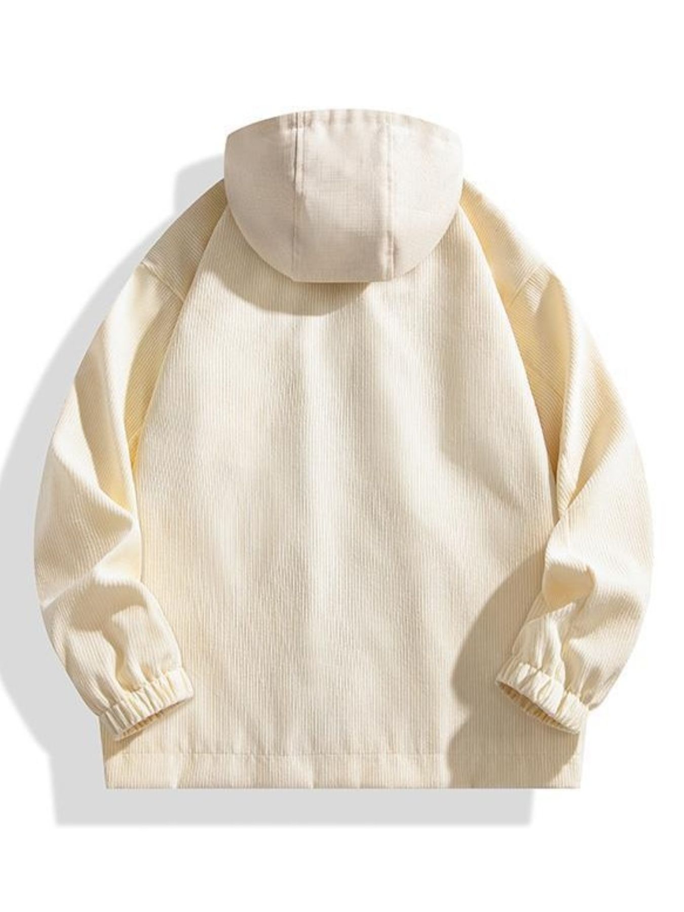 Men's Plus Size Casual Corduroy Snap Down Hooded Jacket