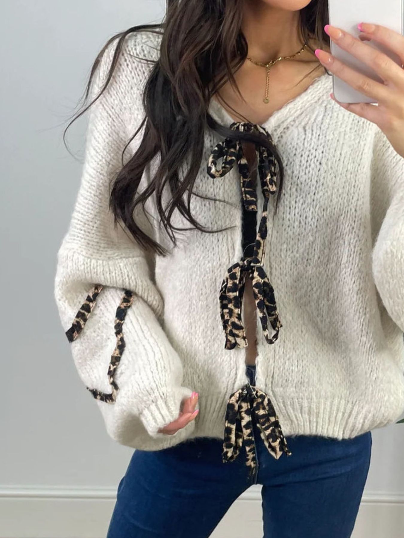Tie Front Long Sleeve Sweater