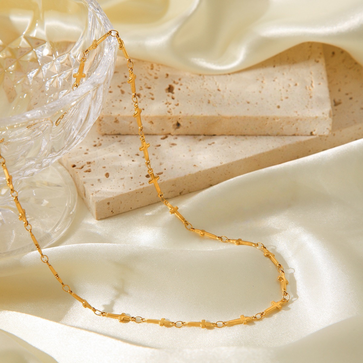 18K Gold-Plated Cross Necklace