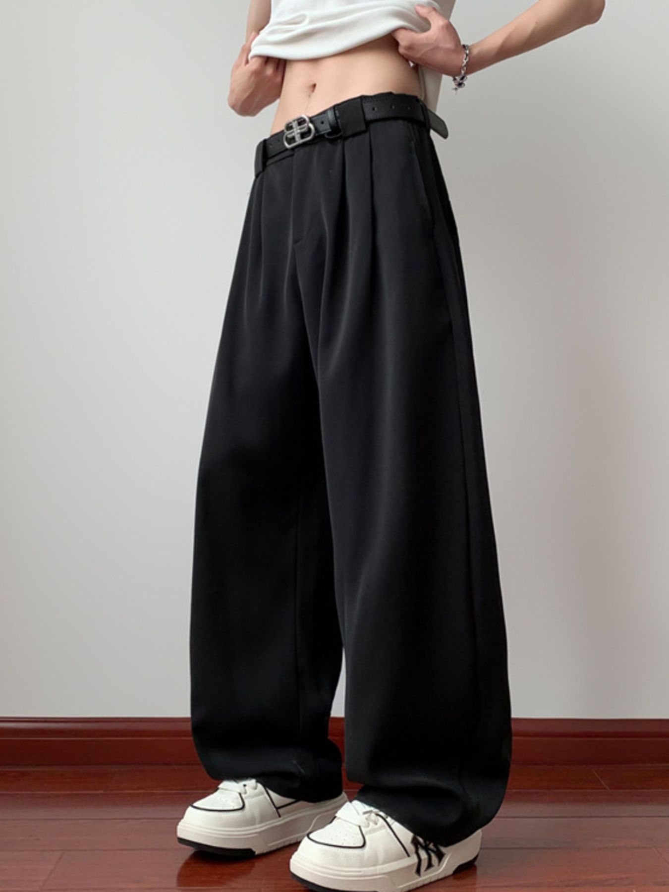Men's Full Size Wide Leg Flowy Pants Plus Size