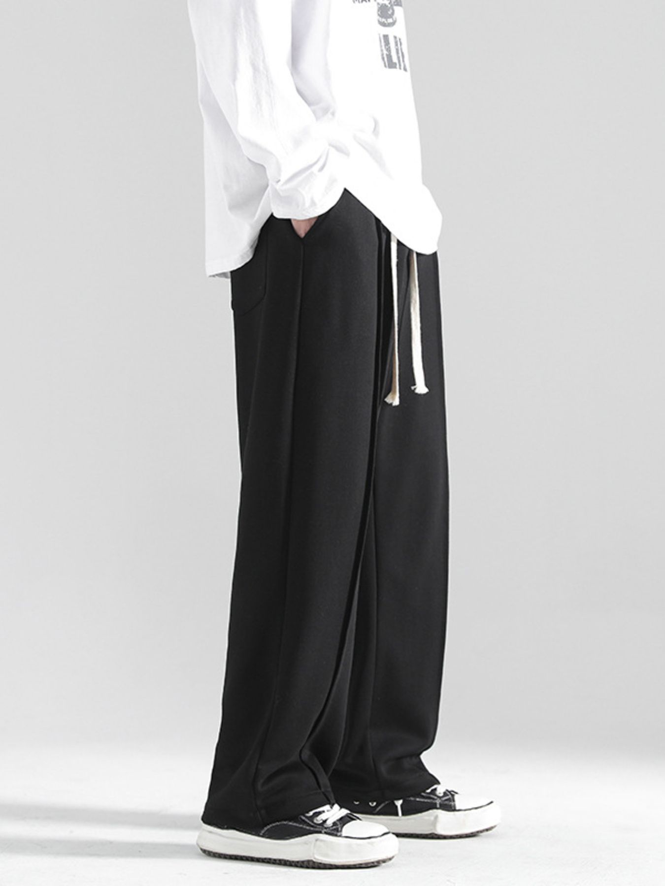 Men's Plus Size Casual Wide Leg Drawstring Pants