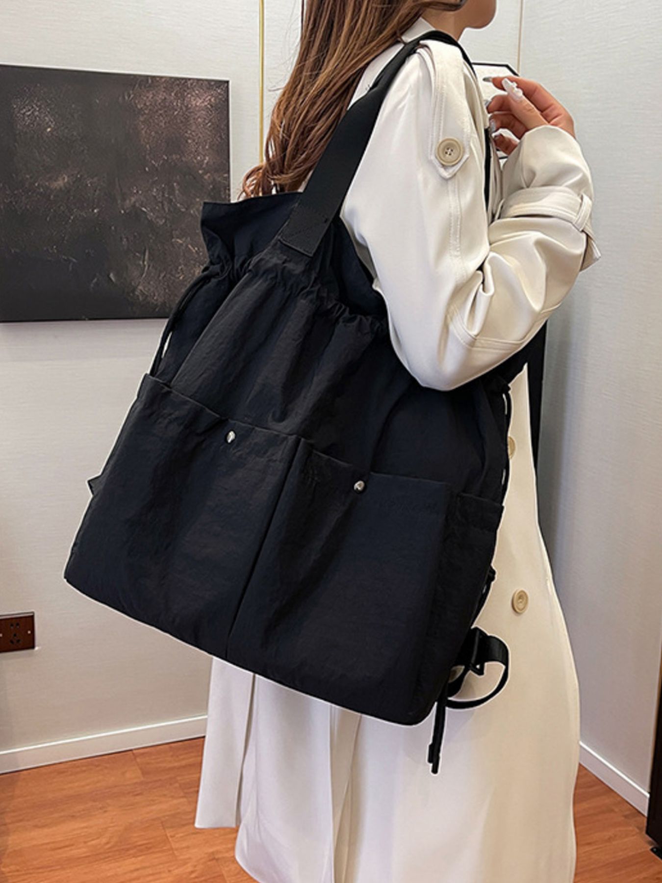 Drawstring Closure Lightweight Backpack Bag