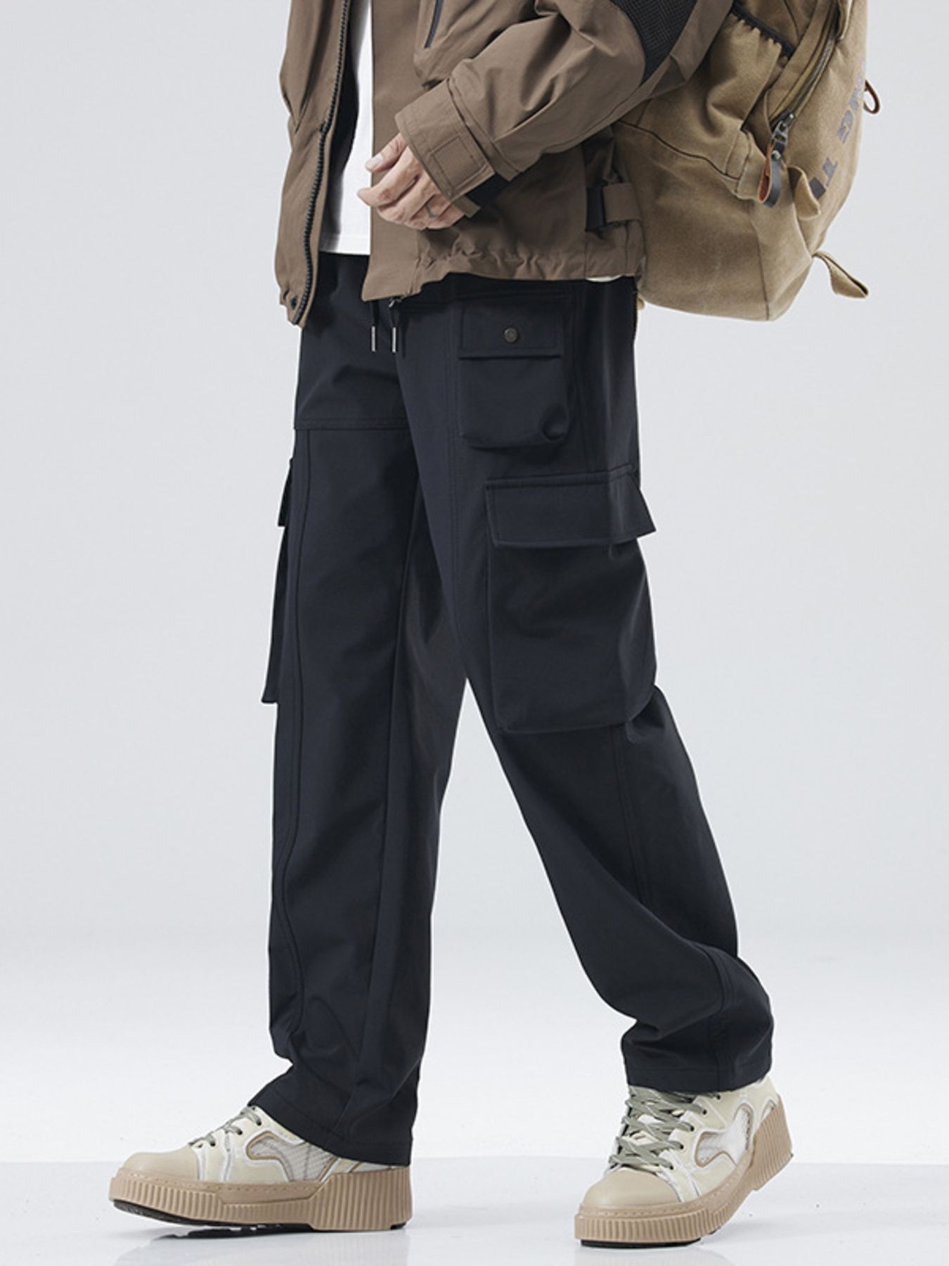 Men's Full Size Drawstring Wide Leg Pants Plus Size