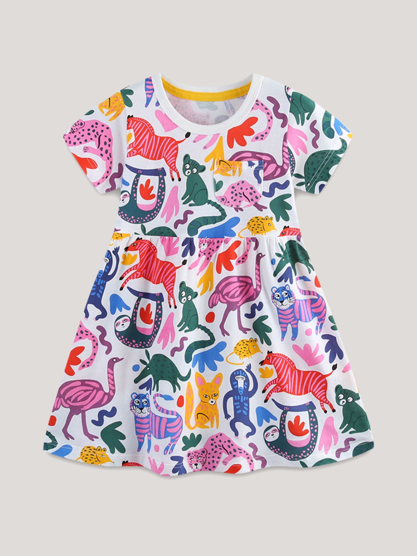 Children's Animal Print Short Sleeve Dress 2
