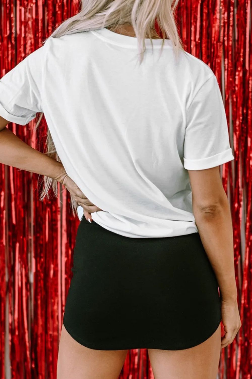 Floral Plaid Mixed Patchwork Heart-shape Graphic T Shirt