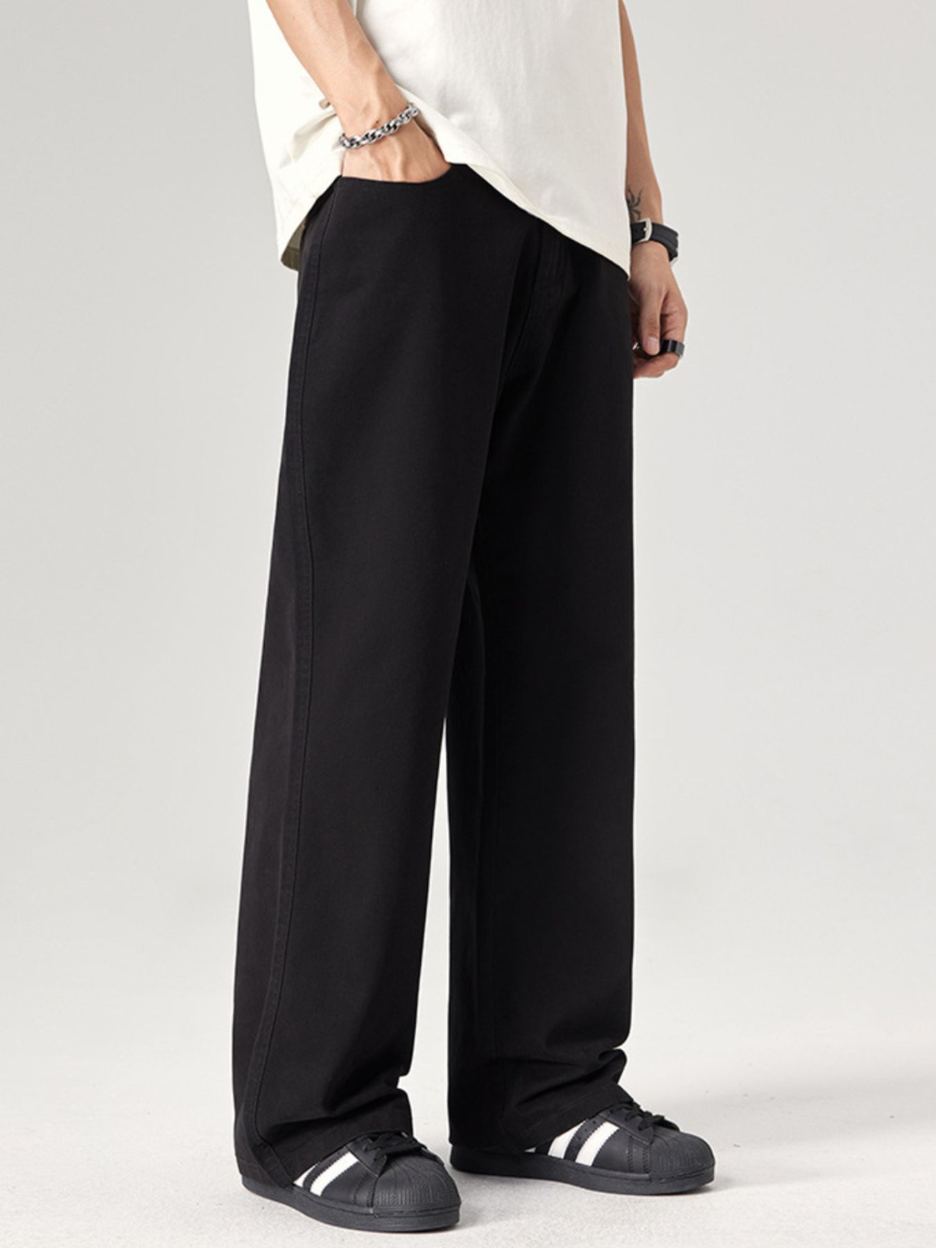 Men's Plus Size Wide Leg Pants