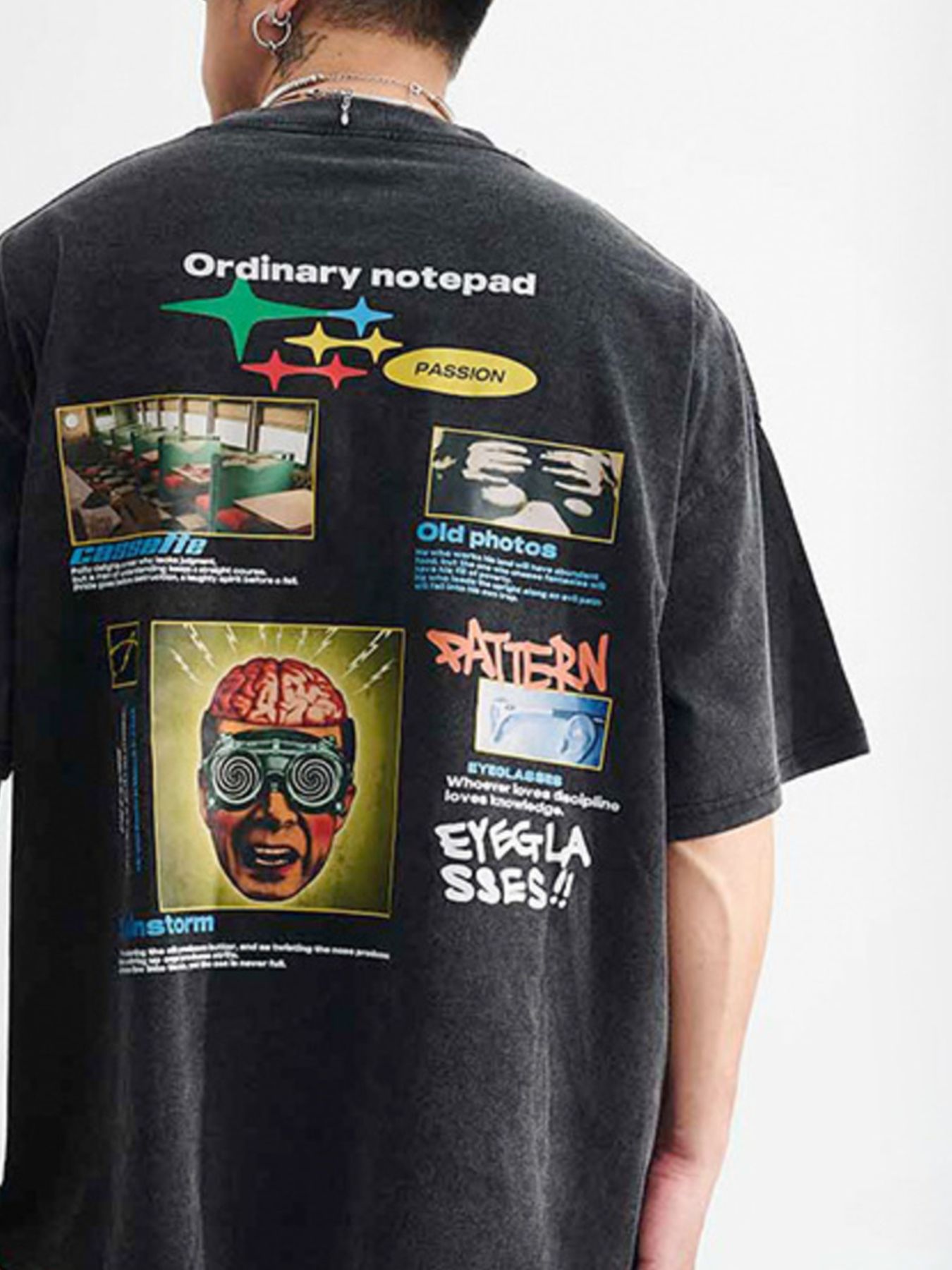 Men's Vintage Graphic Oversized Washed T-Shirt