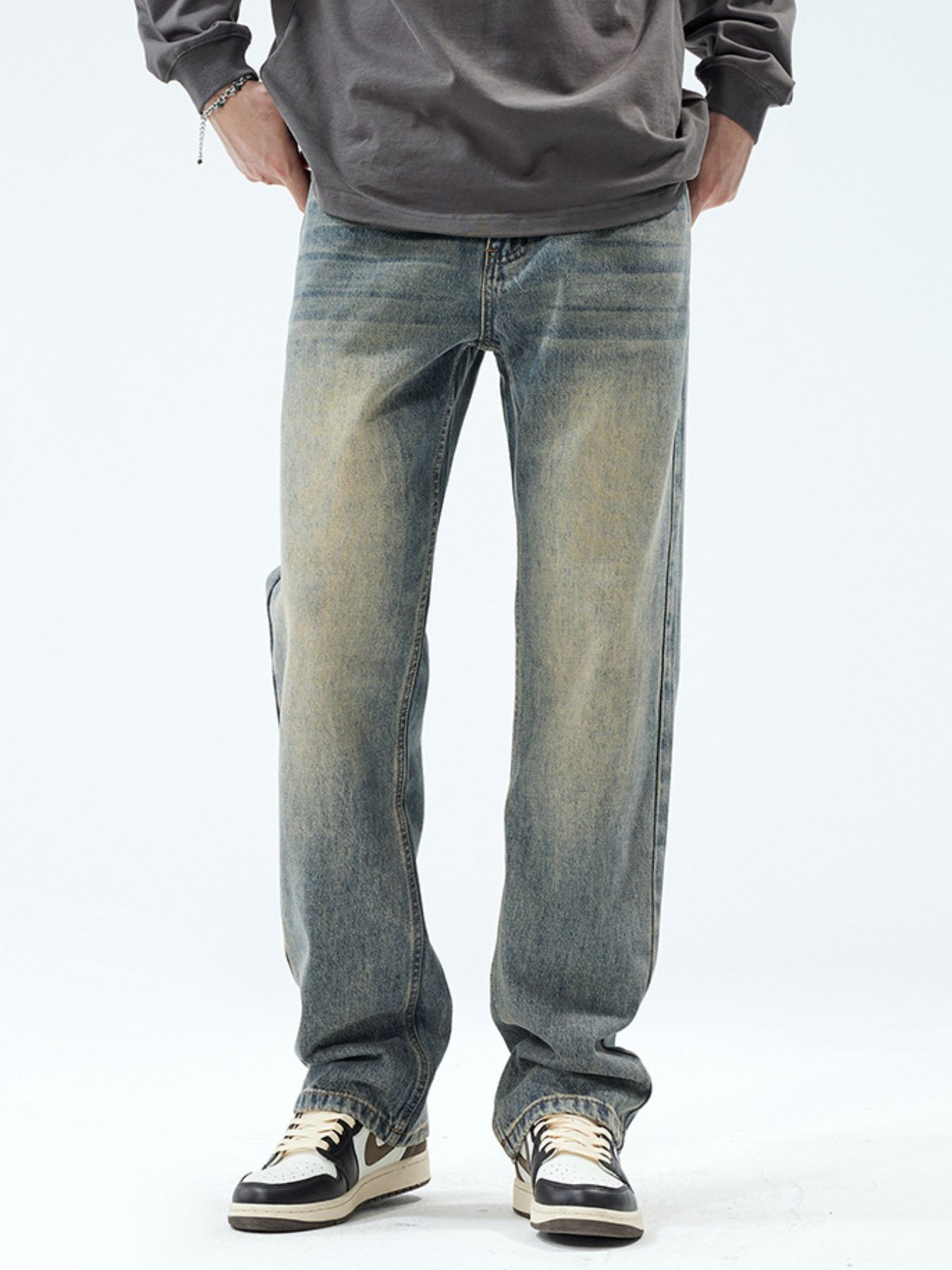 Men's Vintage Wash Loose Fit Jeans