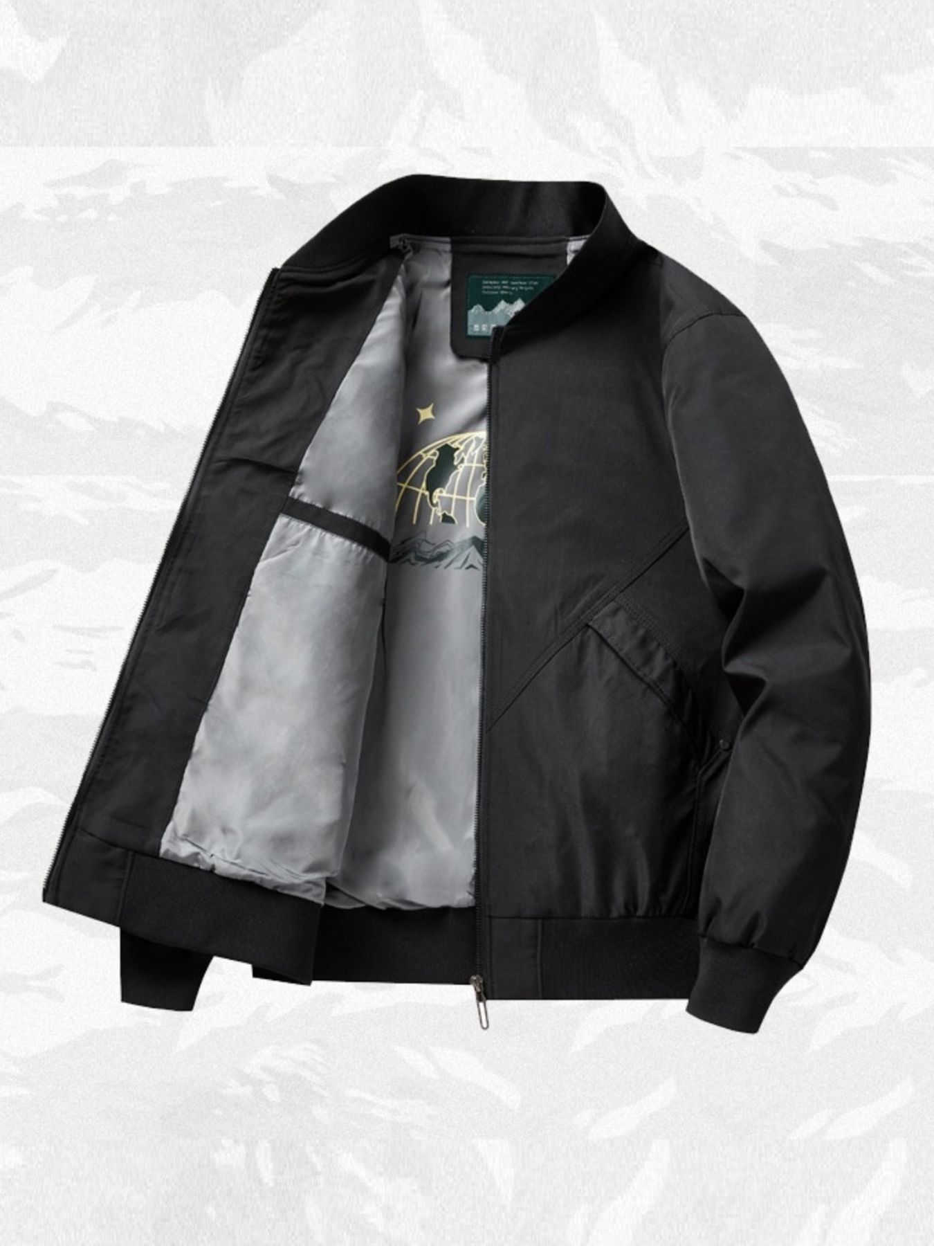 Men's Plus Size Zip Up Long Sleeve Jacket