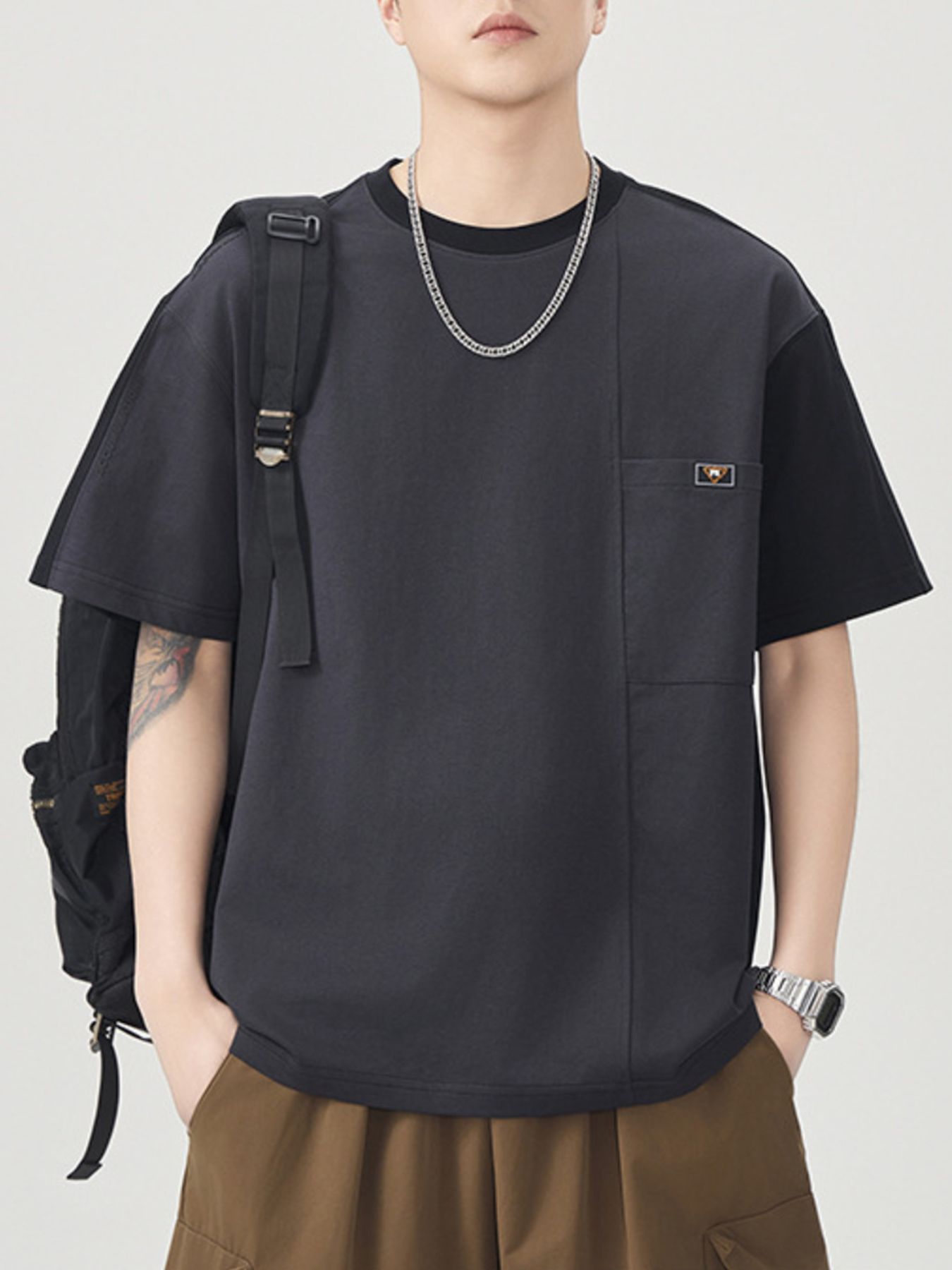 Men's Plus Size Round Neck Short Sleeve T-Shirt