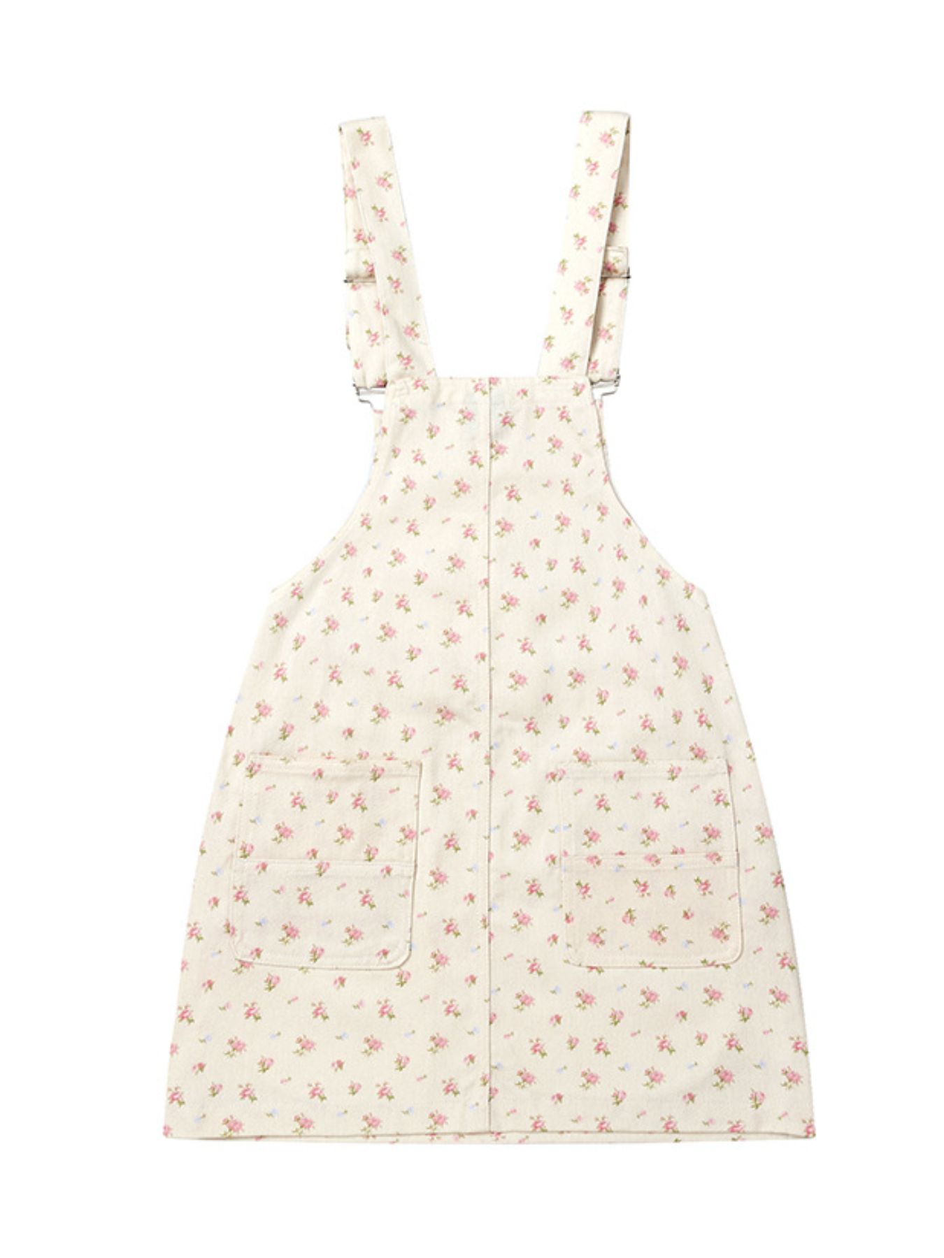 Floral Print Square Neck Overall Dress