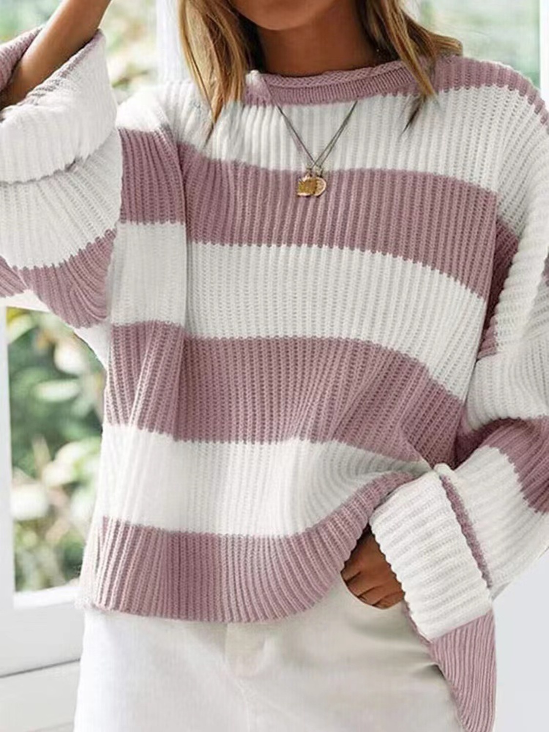 Round Neck Long Sleeve Sweater view 8
