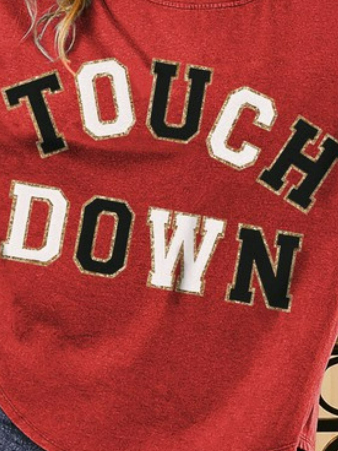 Touchdown Letter Loose Fit Vintage Washed Top