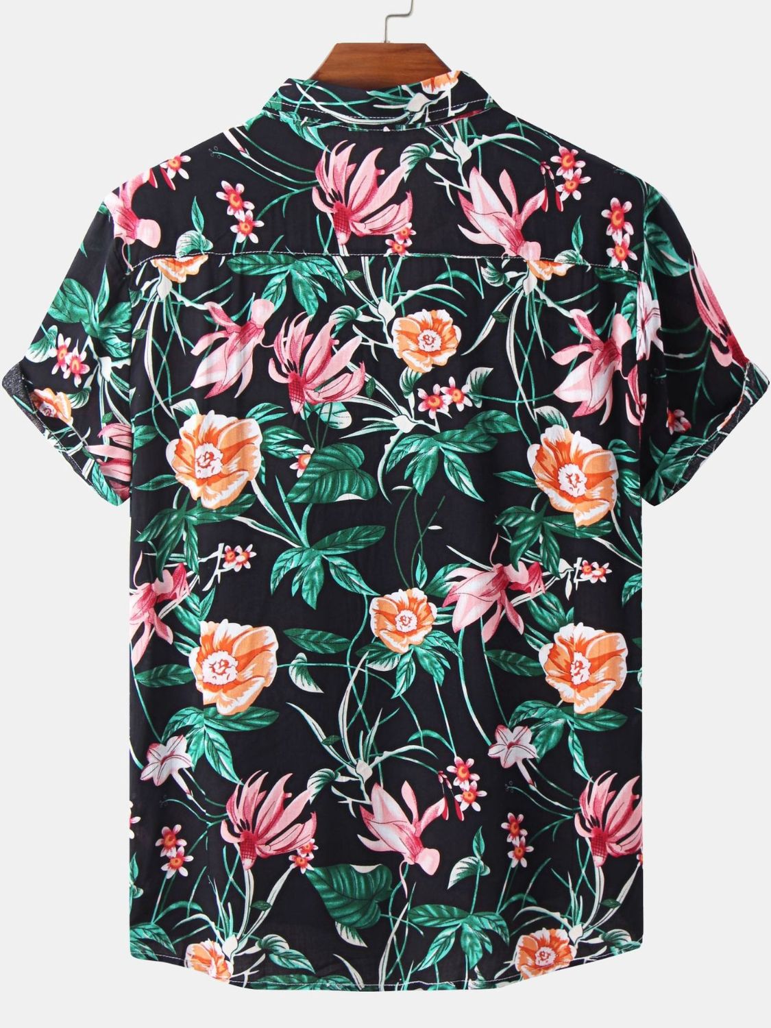 Men's Plus Size Floral Print Short Sleeve Hawaiian Shirt