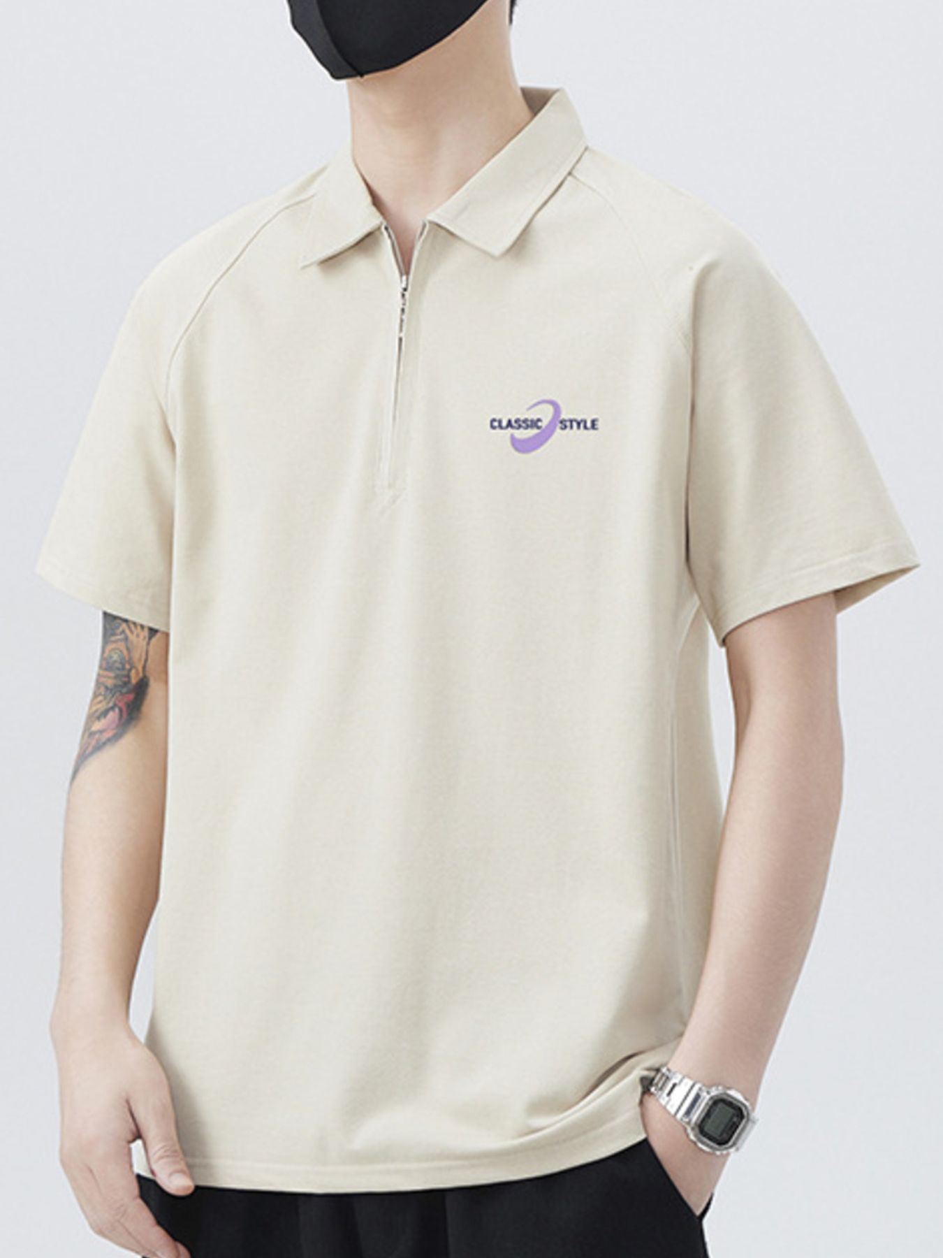 Men's Plus Size Collared Neck Short Sleeve Polo