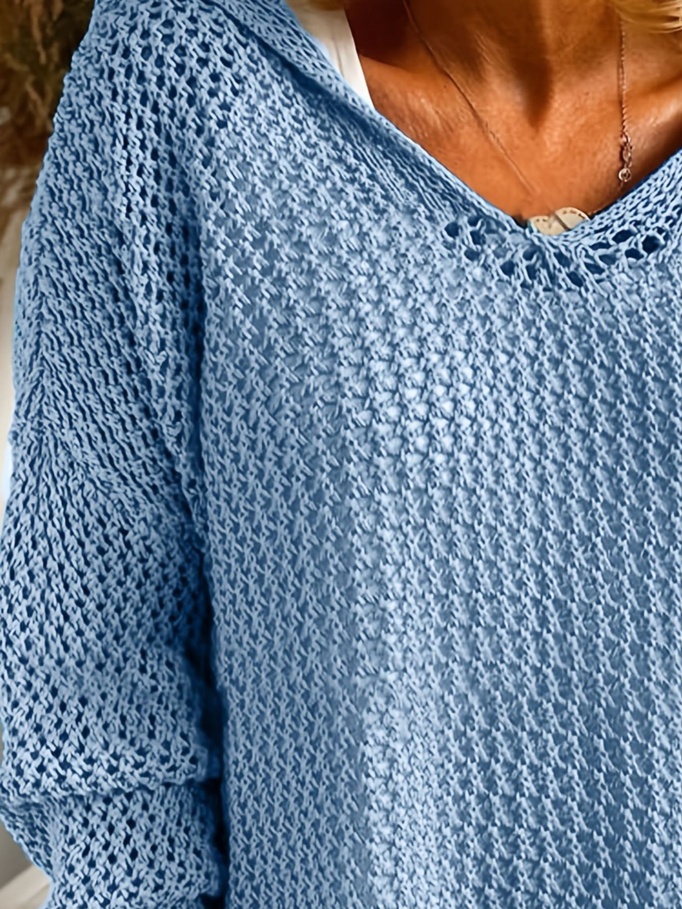 Openwork Long Sleeve Hooded Knit Cover Up view 5