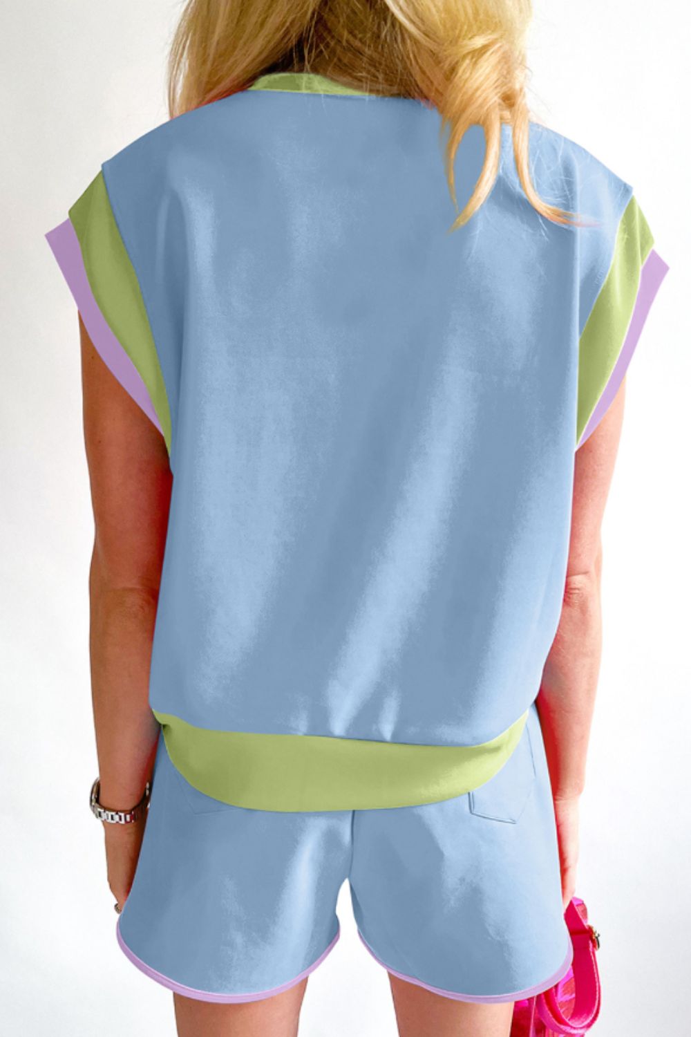 HAPPY EASTER Sequin Round Neck Top and Short Set