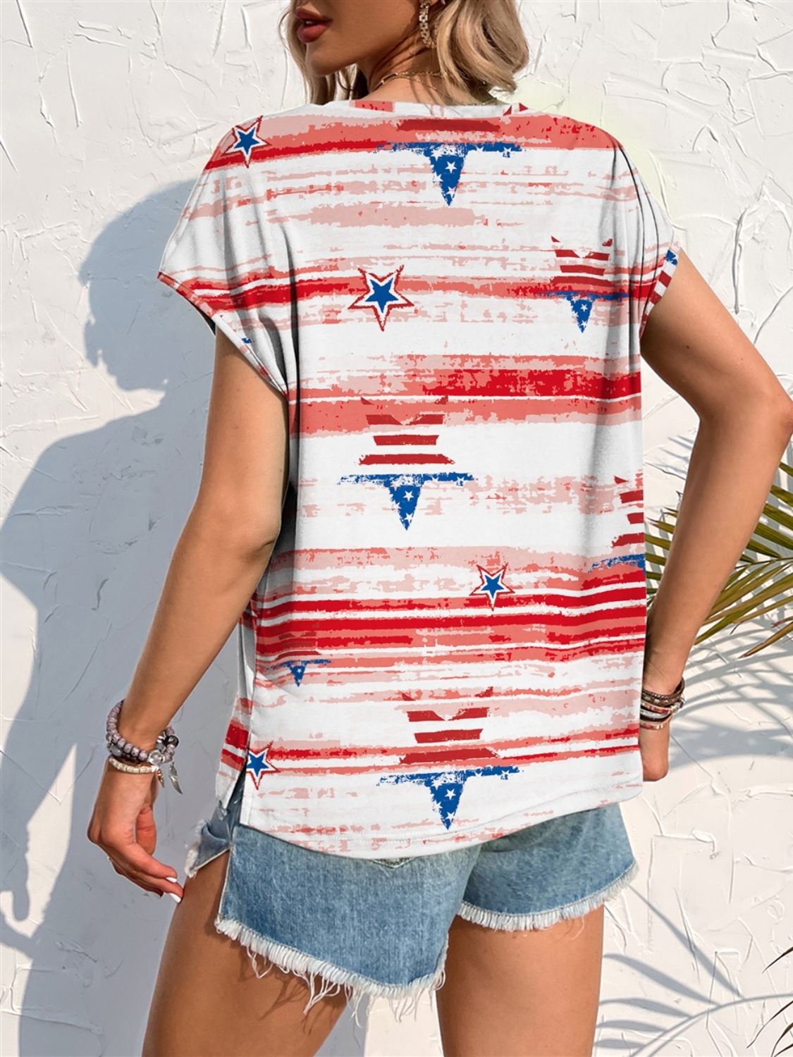 Printed Round Neck Short Sleeve T-Shirt