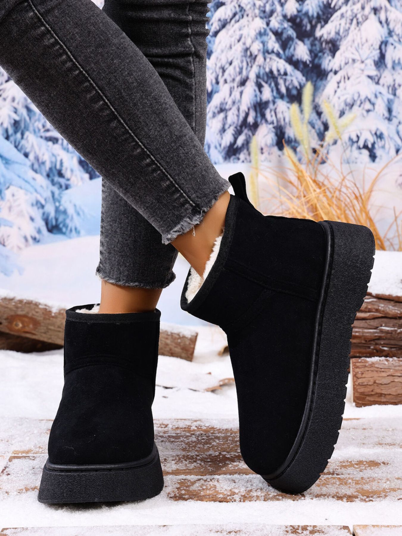 Round Toe Platform Boots