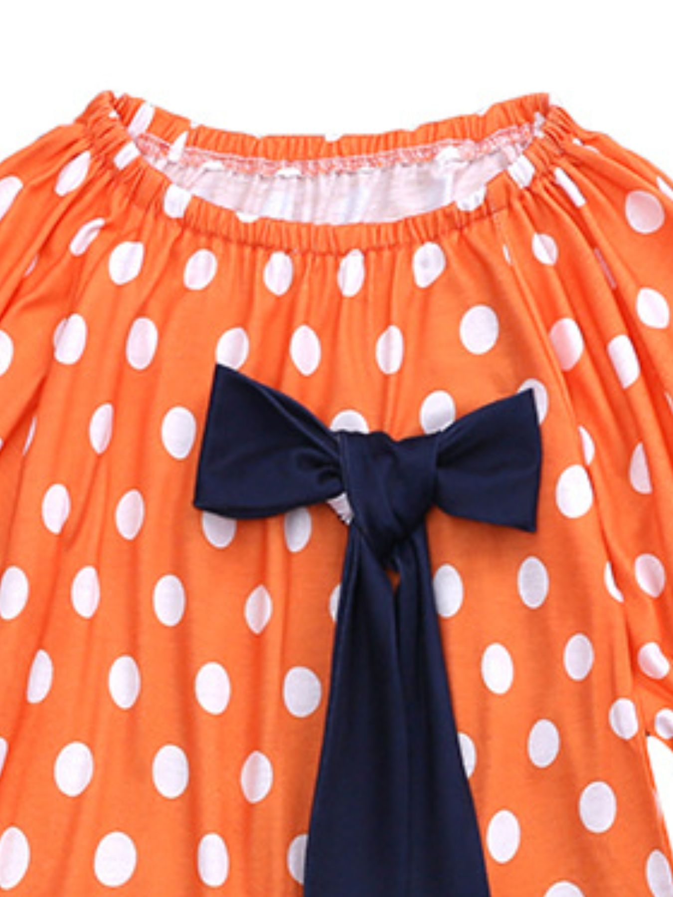 Children's Halloween Ghost Polka Dot Dress with Bow