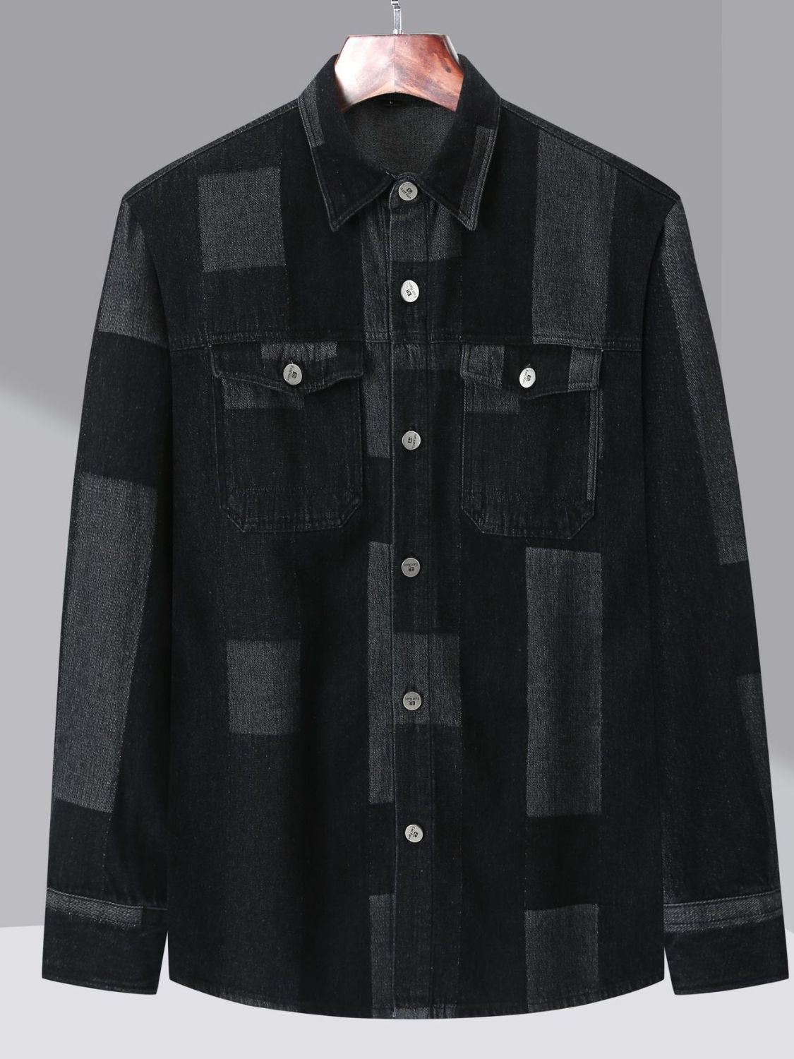 Men's Plus Size Urban Style Button Up Denim Jacket