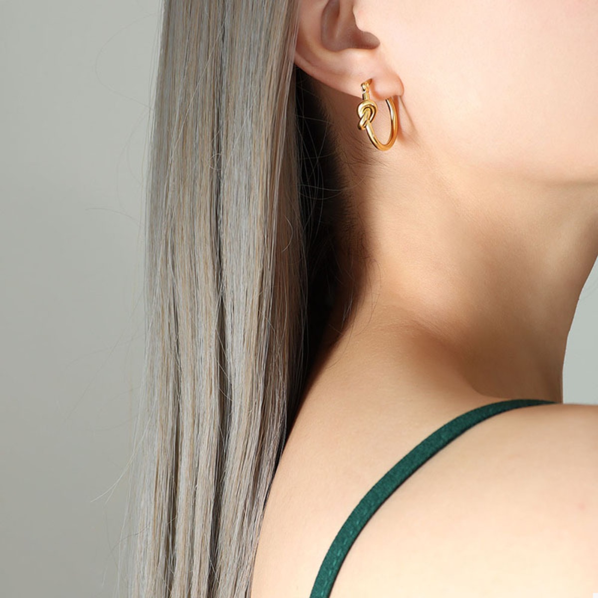 Golden Knot Hoop Earrings