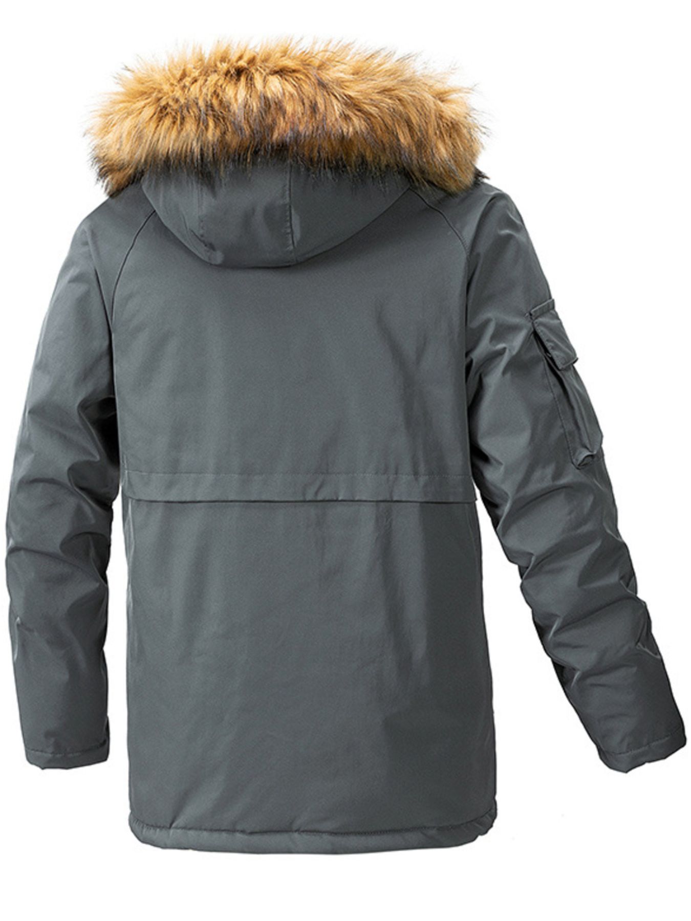 Men's Plus Size Fur Hooded Winter Parka Coat