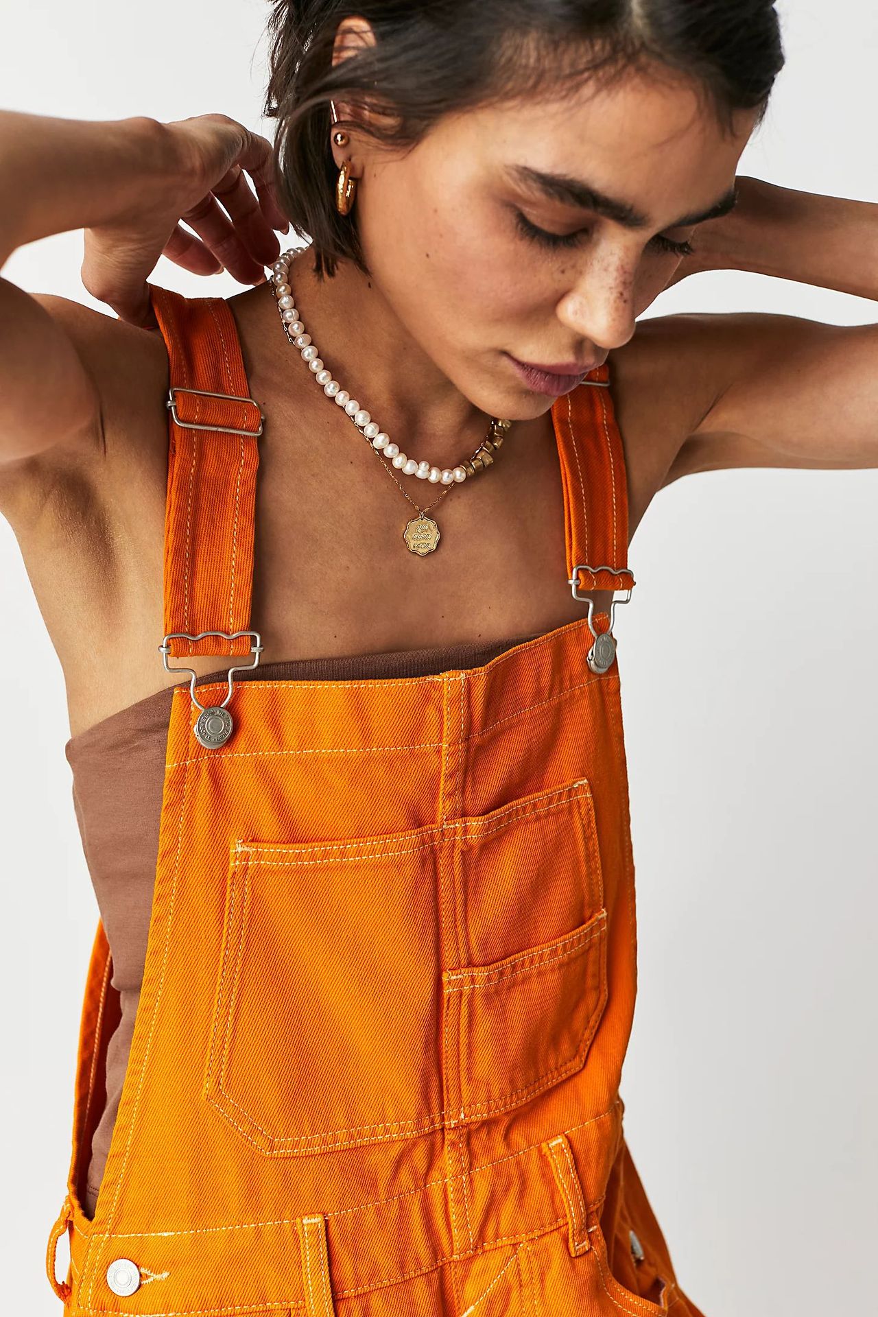 Square Neck Wide Strap Denim Overalls