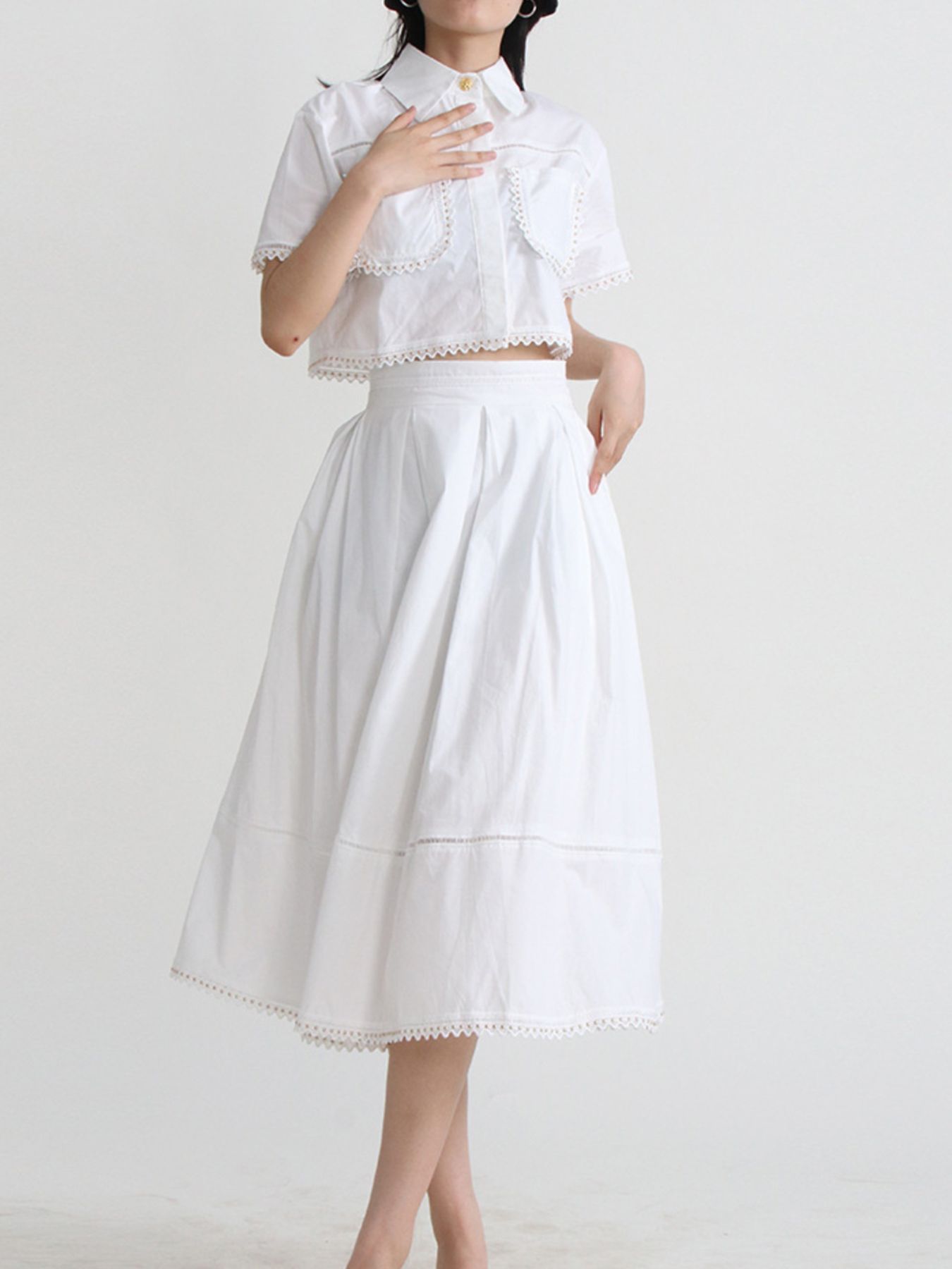 Short Sleeve Shirt and Skirt Set