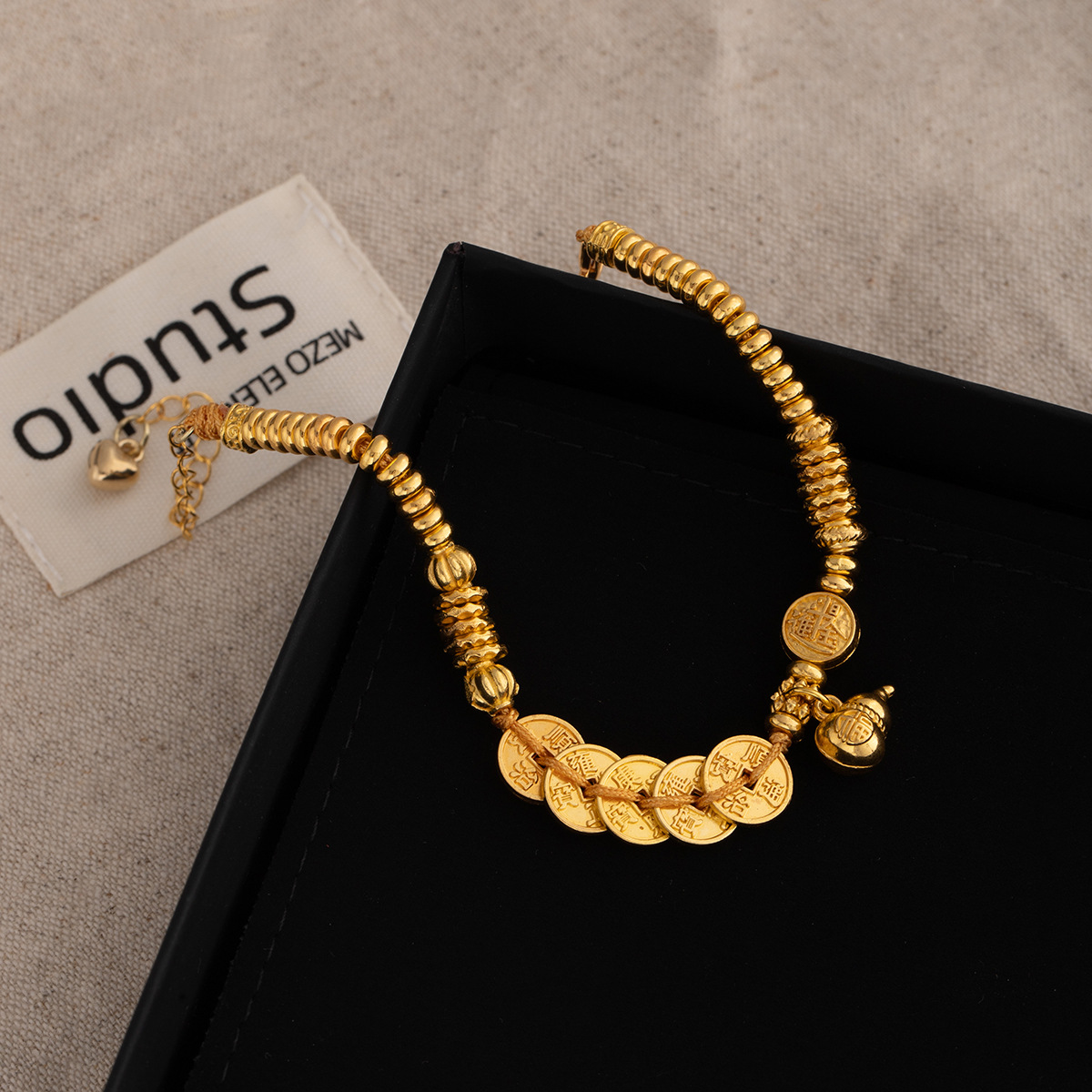 18K Gold-Plated Zinc Alloy Coin Bracelet