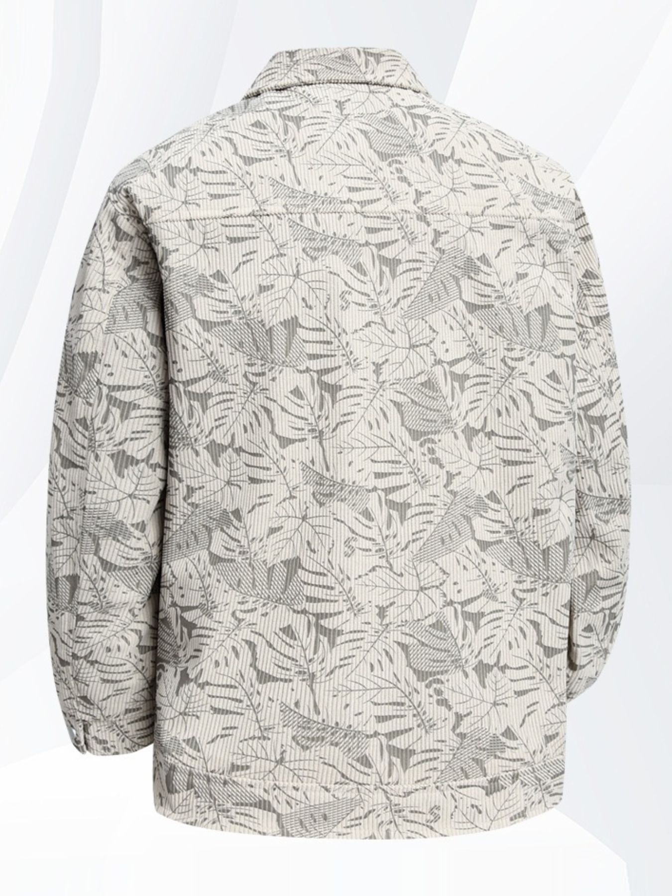 Men's Plus Size Printed Snap Down Casual Jacket