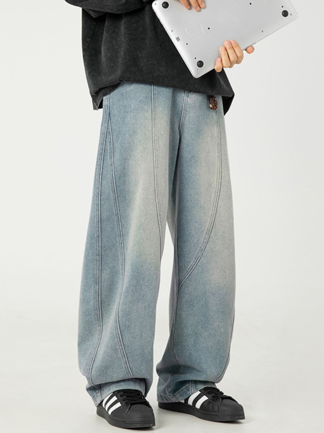 Men's Plus Size Wide Leg Jeans