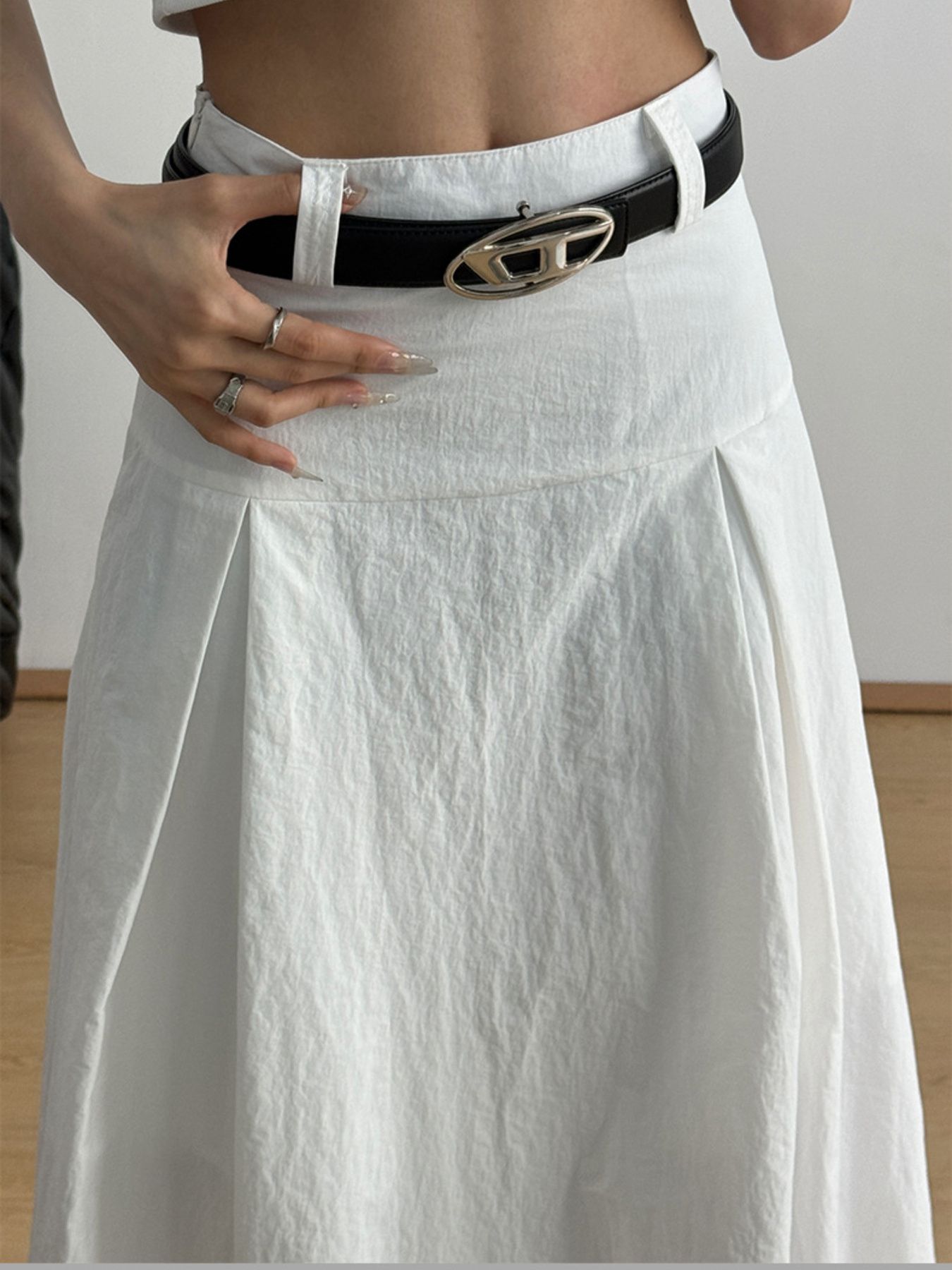 High Waist A-Line Maxi Skirt