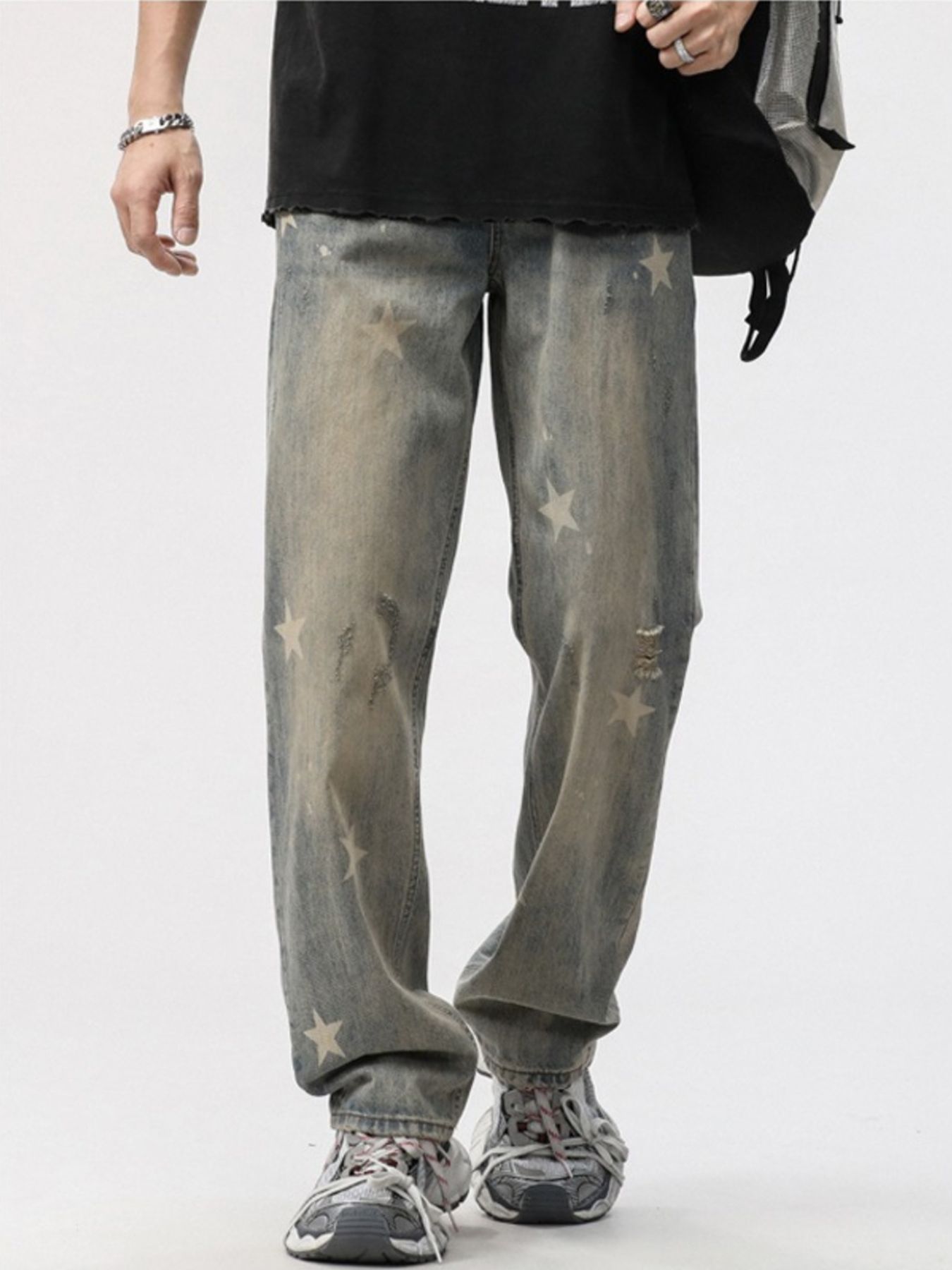 Men's Star Wide Leg Jeans