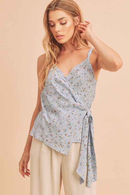 Ditsy Floral Surplice Adjustable Straps Cami