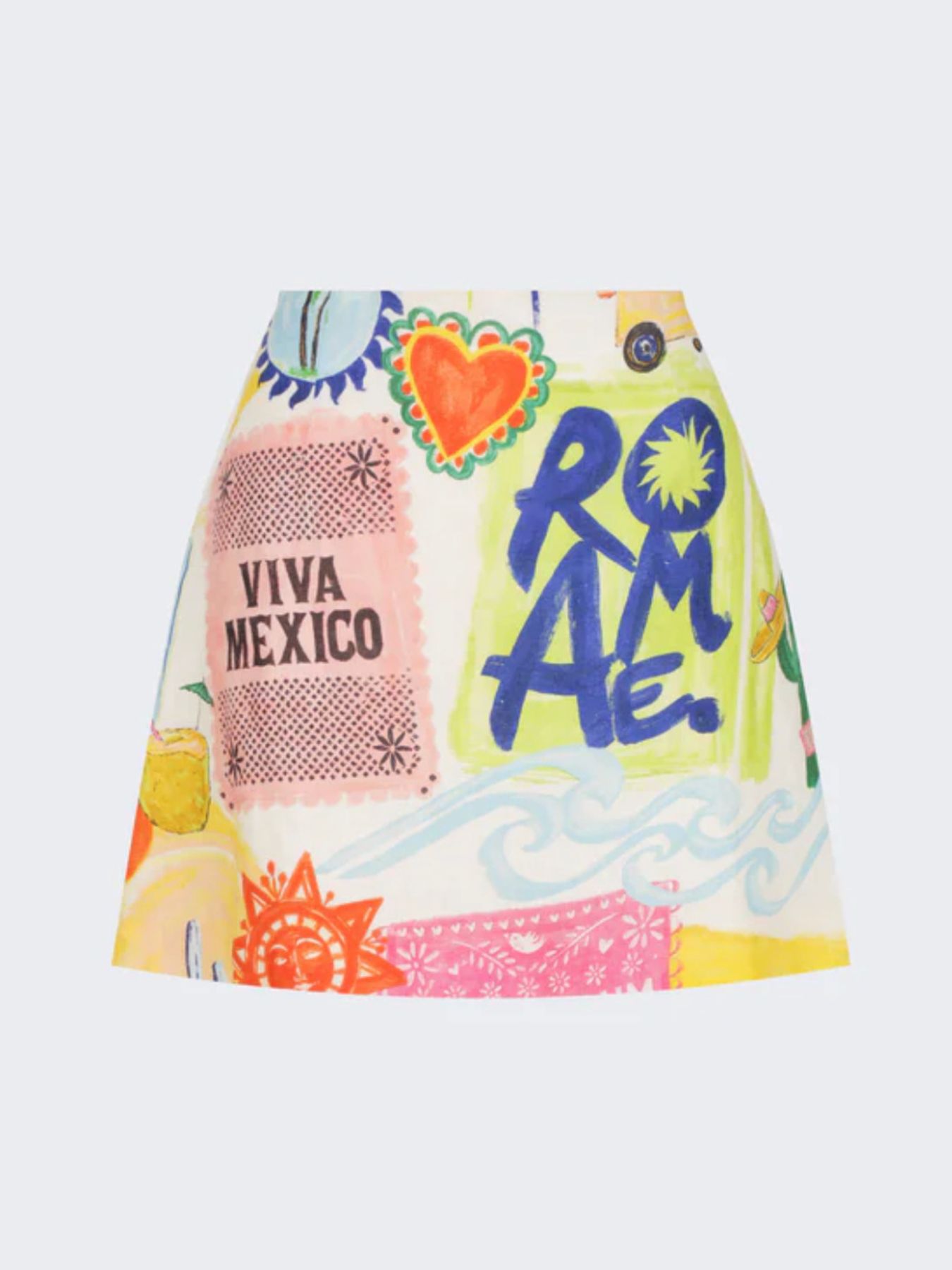 Printed Button Up Shirt and Skirt Set